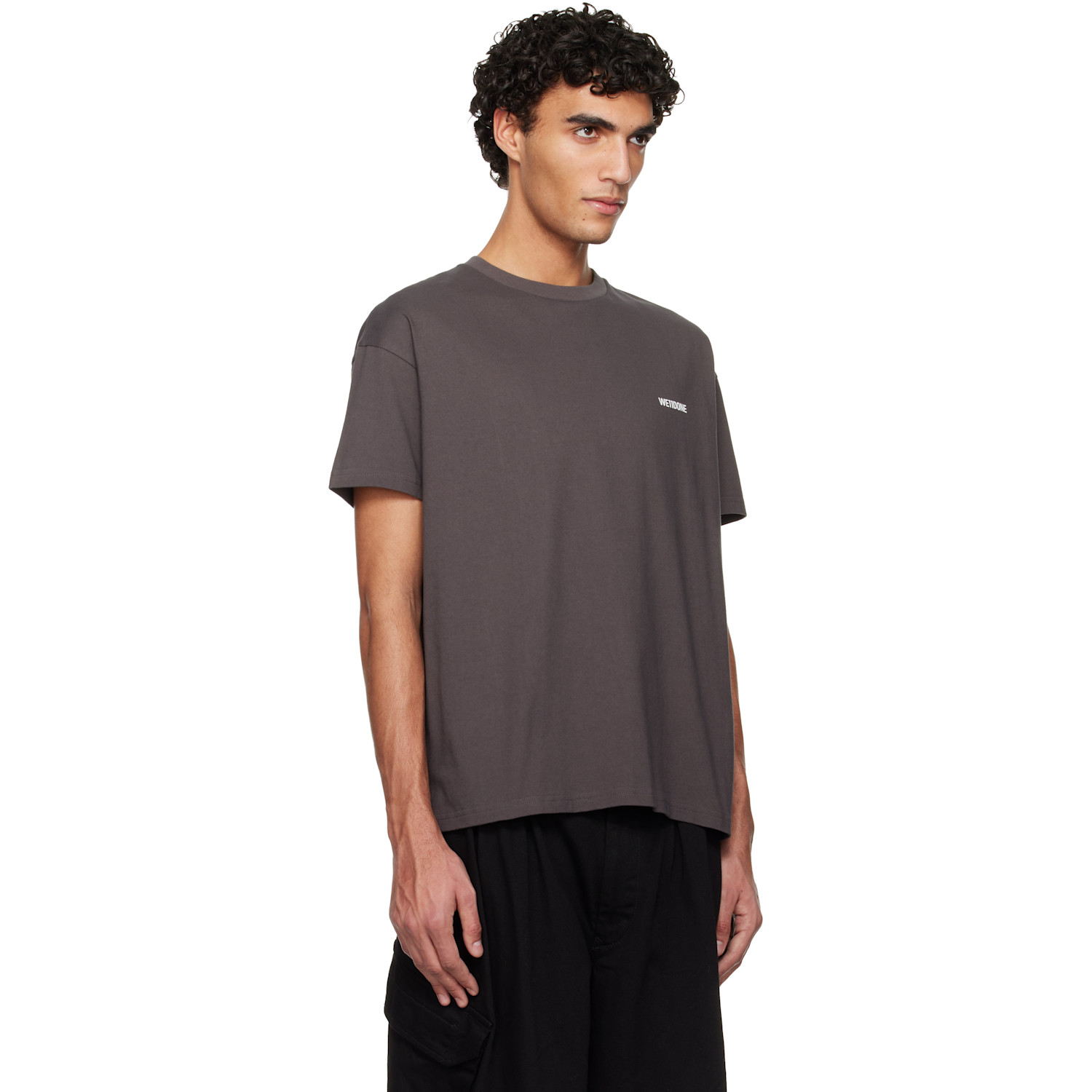  We11done Gray Mini Logo T-shirt 