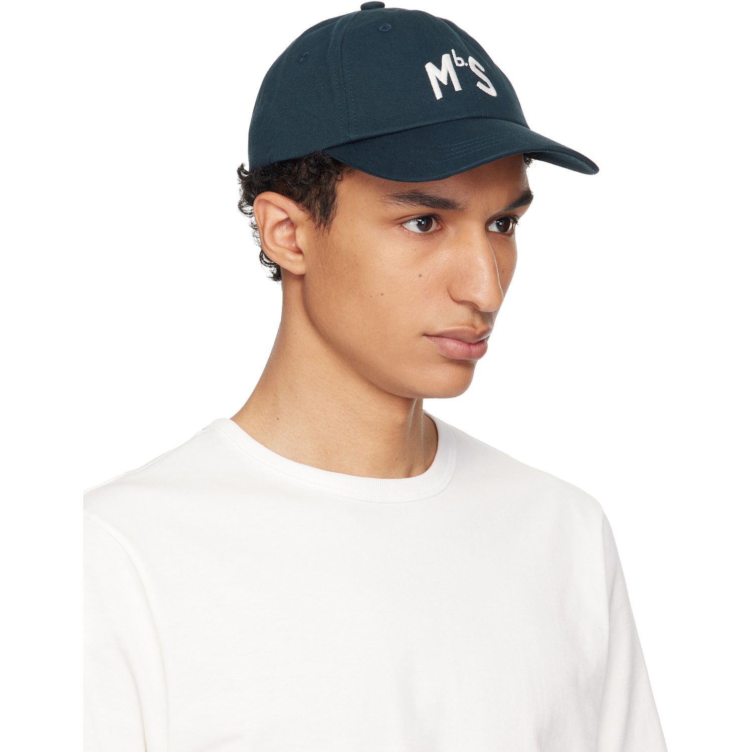  Merz B. Schwanen Navy 'mbs' Logo Cotton Twill Cap 