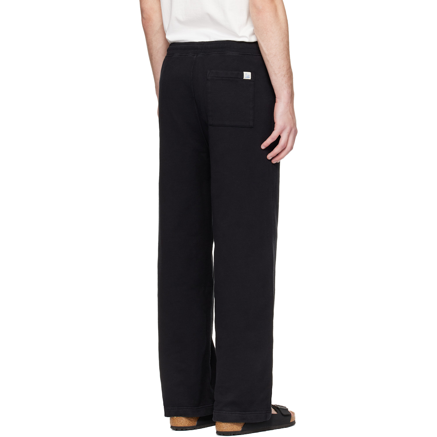  Merz B. Schwanen Black Authentic Fleece Straight Leg Cotton Sweatpants 
