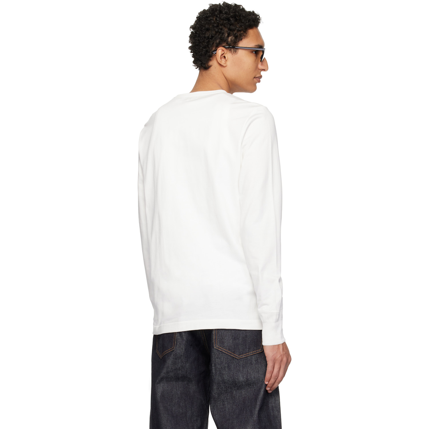  Merz B. Schwanen White 2m06 Mid-century Machine Refined Fit Long Sleeve Henley 