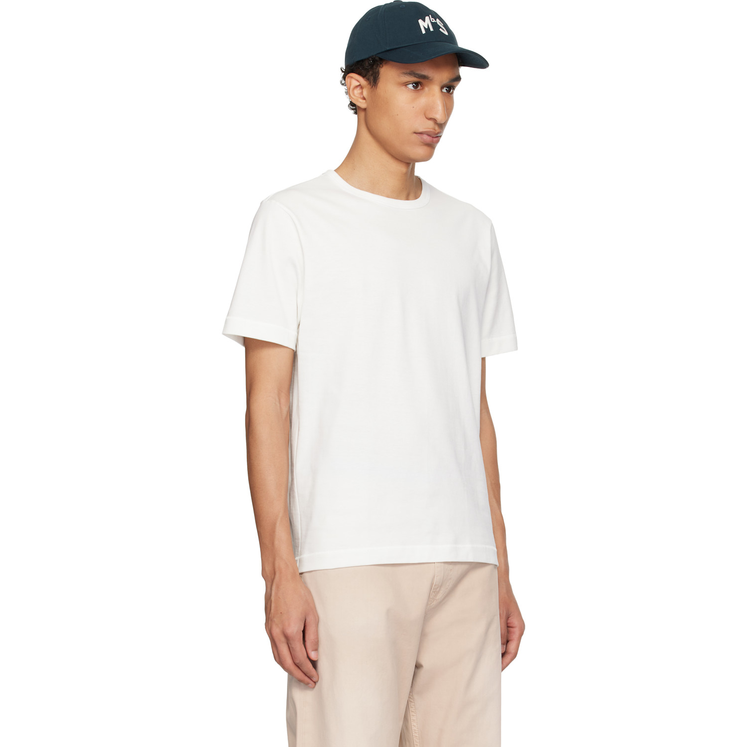  Merz B. Schwanen White 2m15 Mid-century Machine Refined Fit T-shirt 