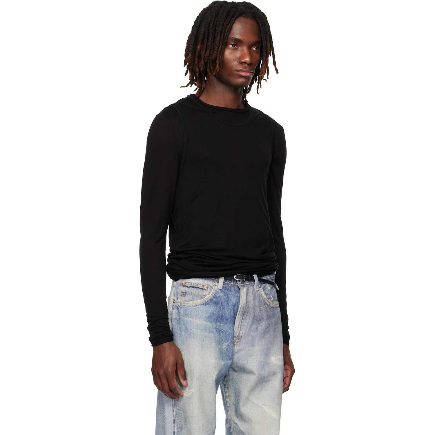  Carrer Black Doria Double Layer T-shirt Set 