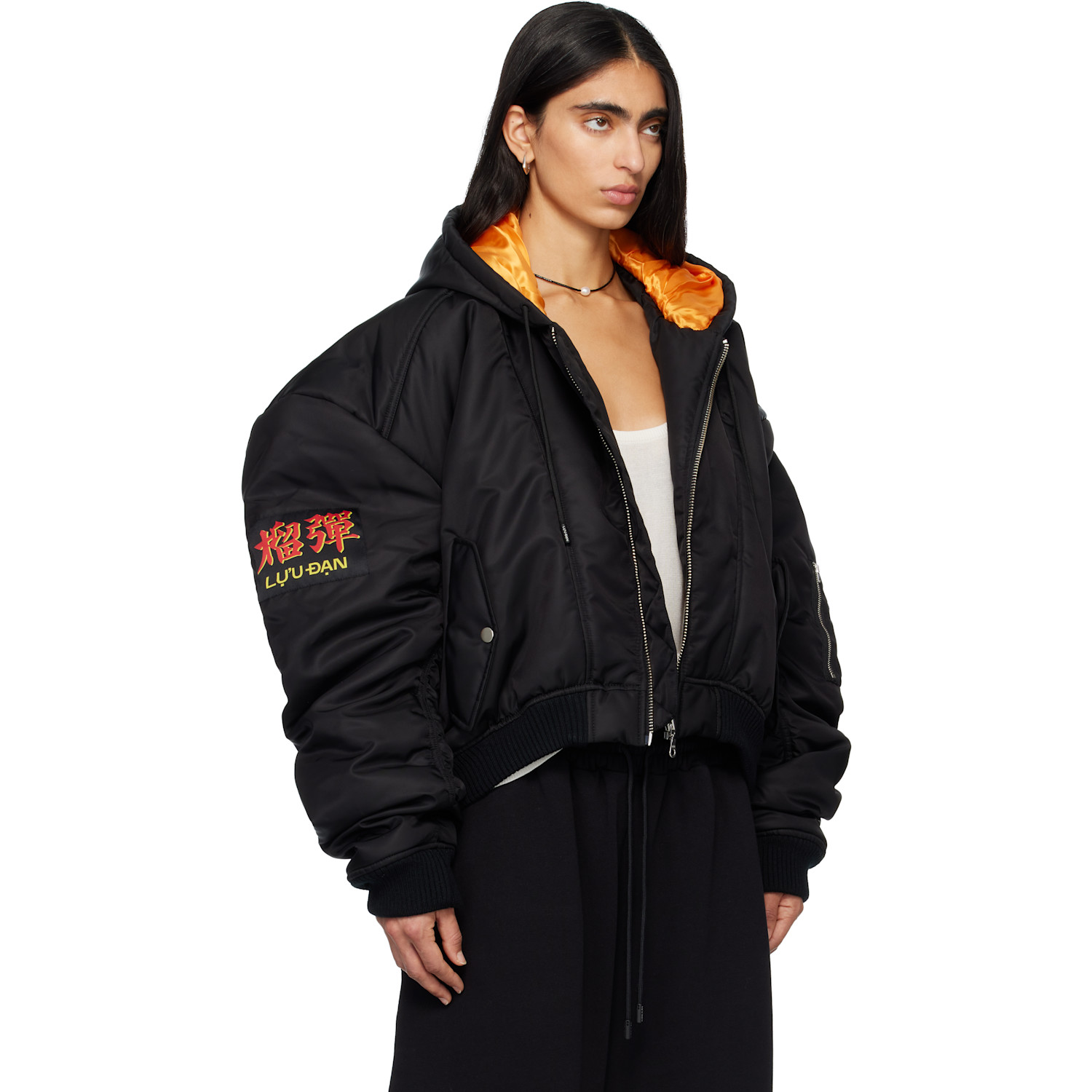  Lu'u Dan Black Distorted Ma1 Bomber Jacket 
