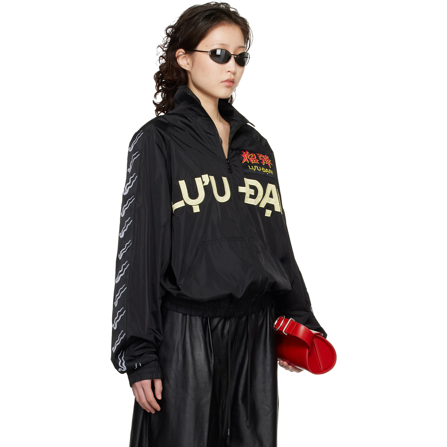  Lu'u Dan Black Windbreaker L-d Jacket 