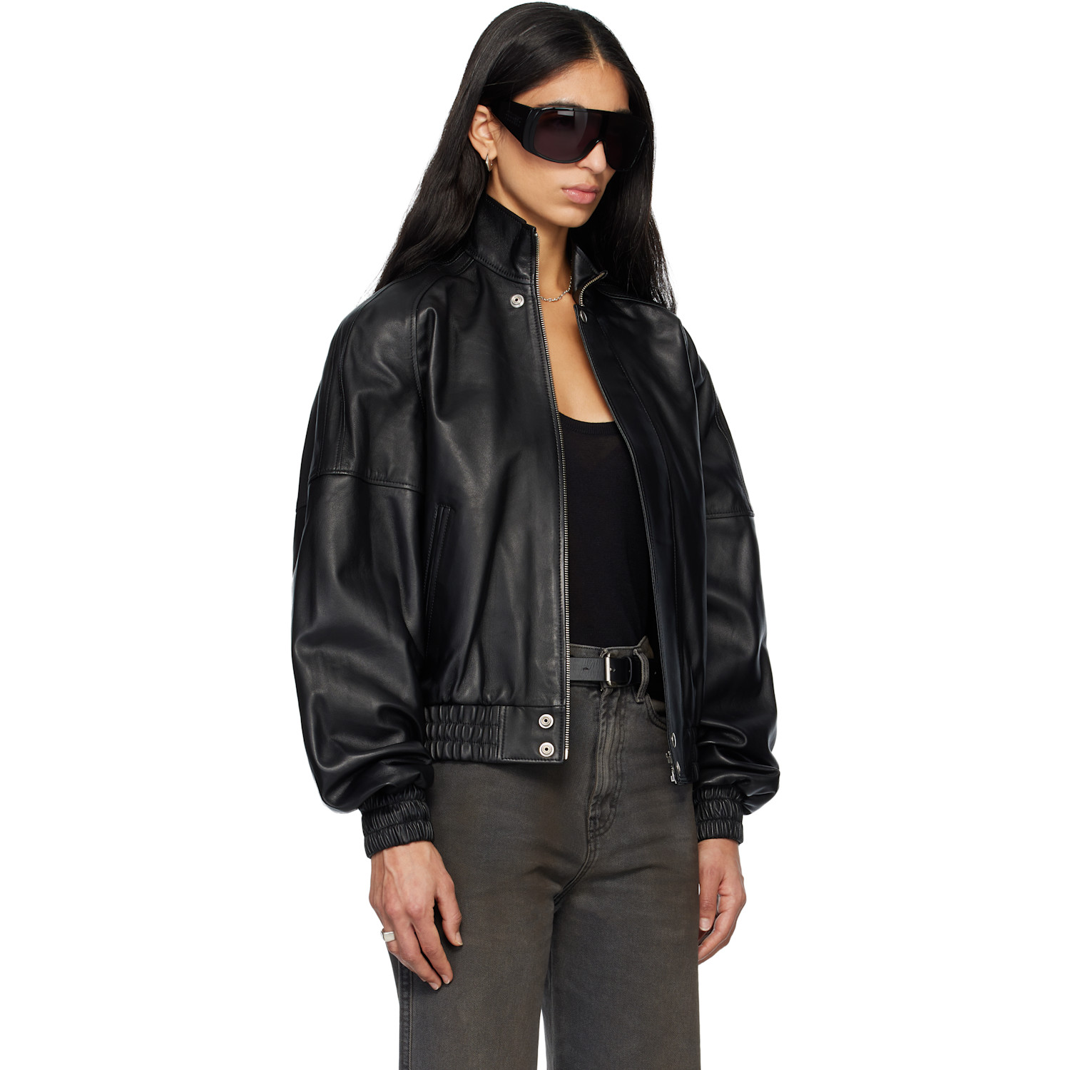  Lu'u Dan Black Blouson Leather Jacket 