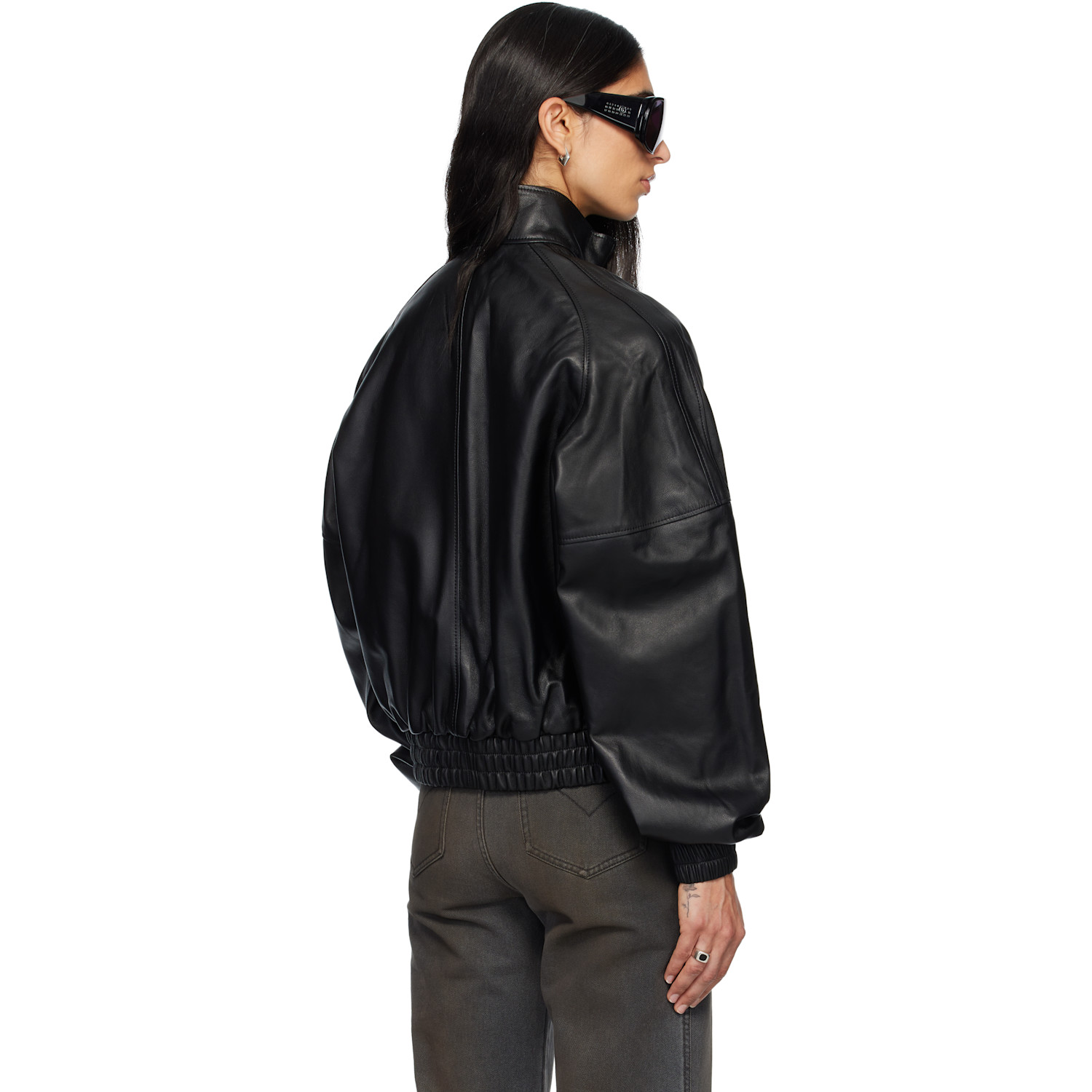  Lu'u Dan Black Blouson Leather Jacket 