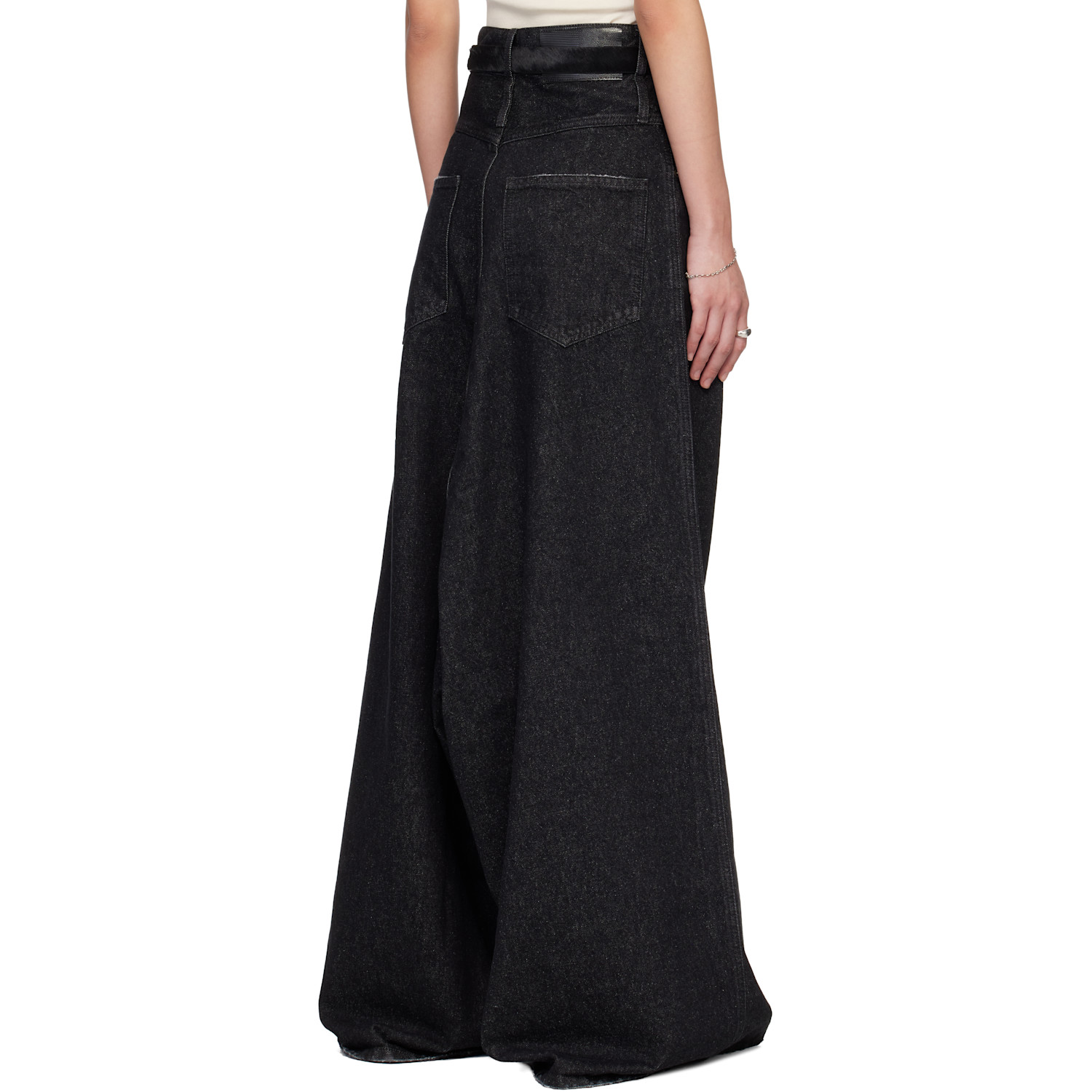 Lu'u Dan Black Drop Crotch Denim Jeans 