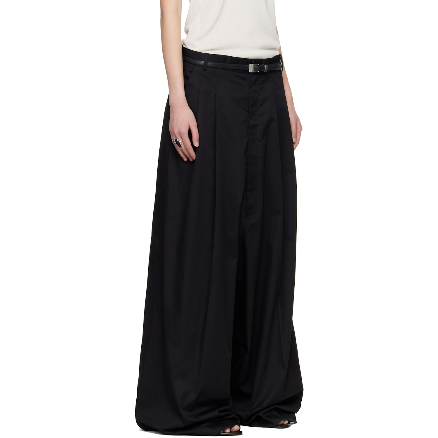  Lu'u Dan Black Lowline Trousers 
