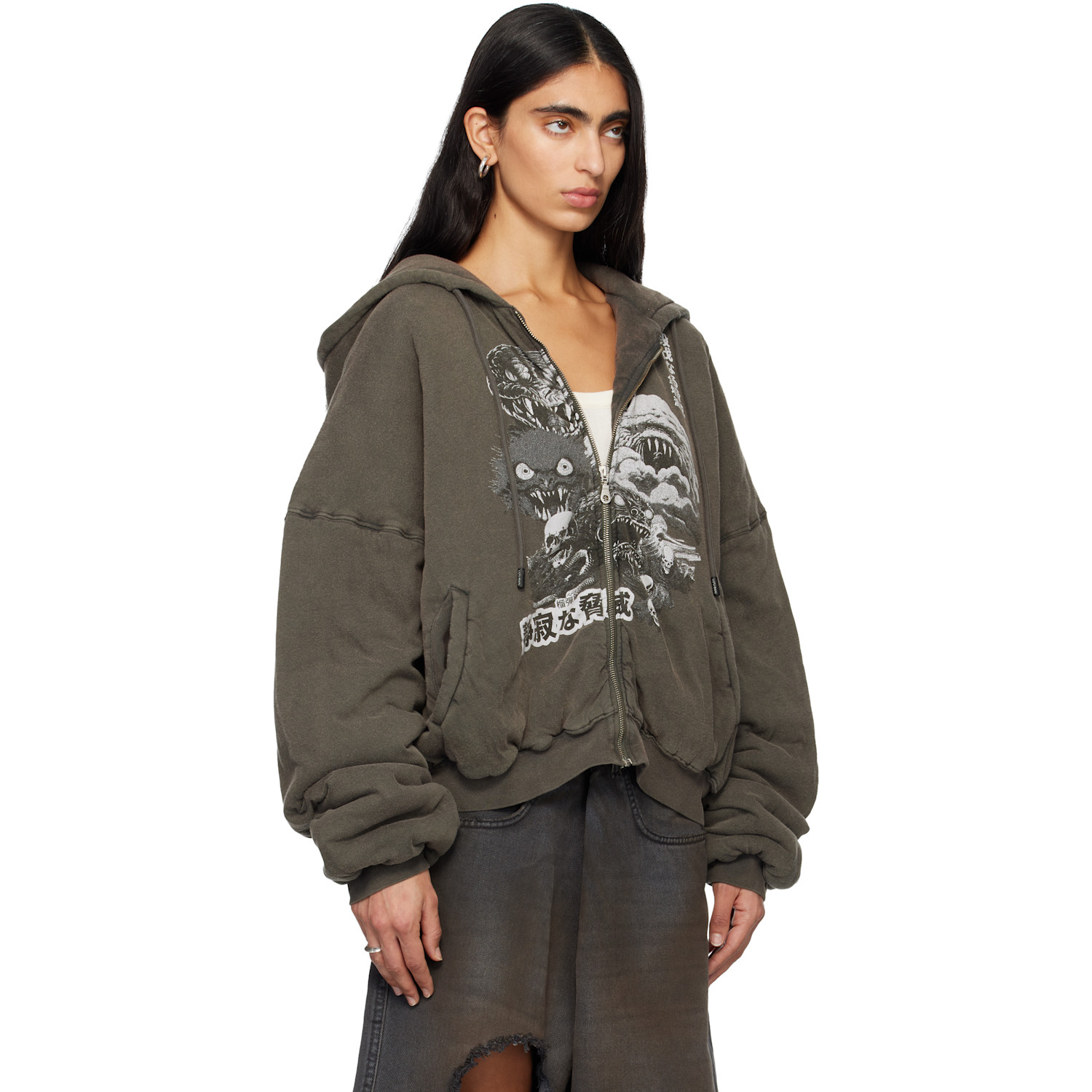  Lu'u Dan Gray Wadded Hoodie 