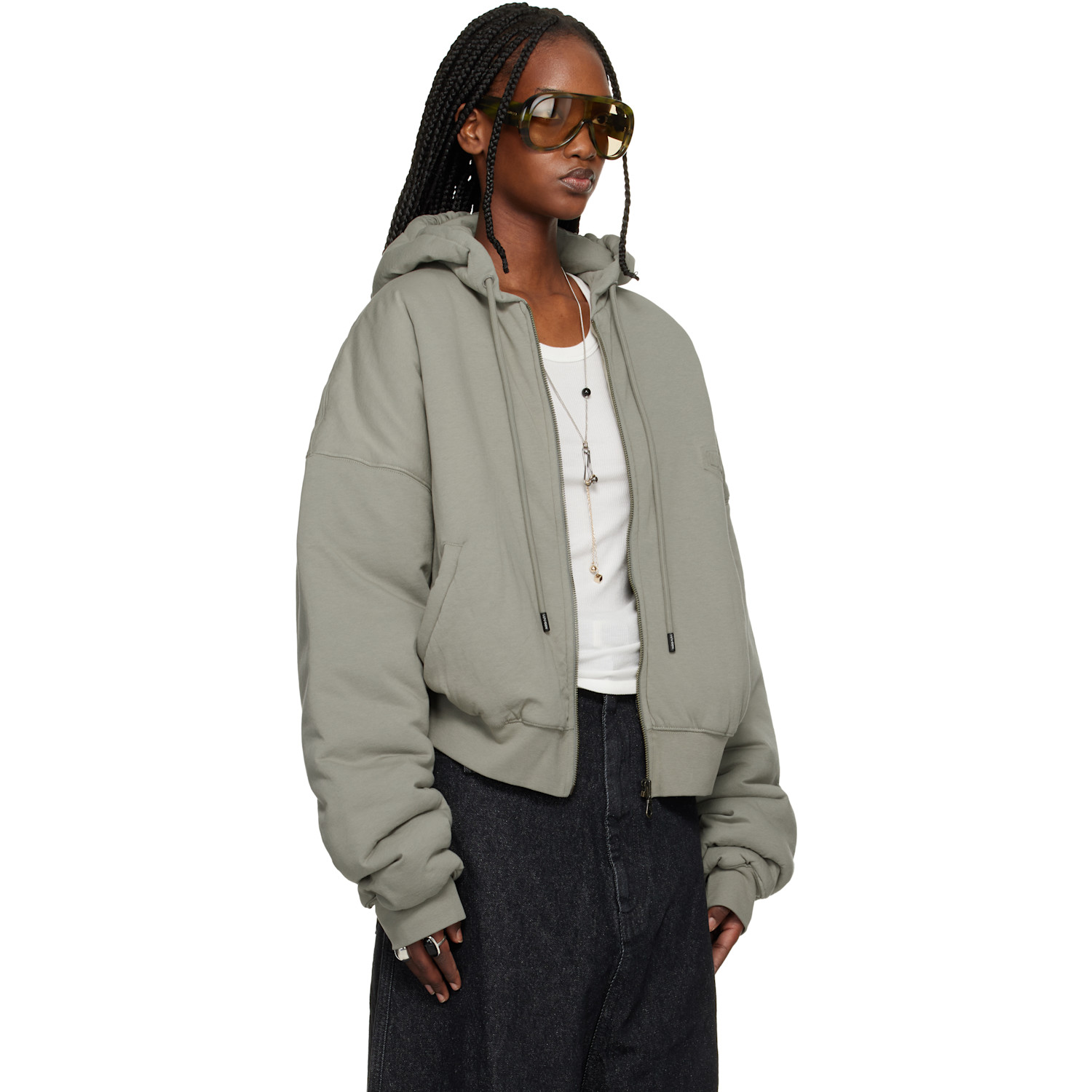  Lu'u Dan Gray Wadded Hoodie 