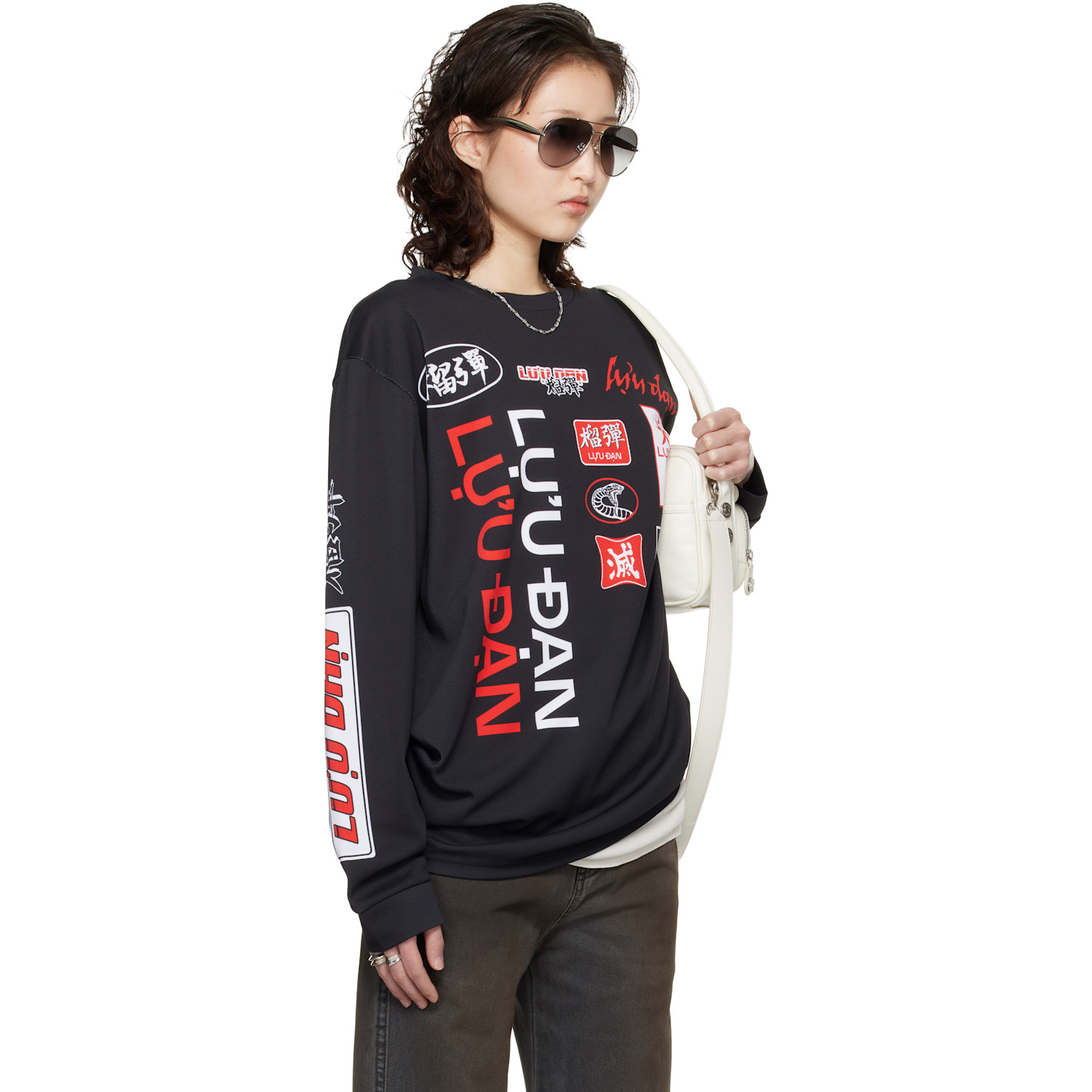  Lu'u Dan Black Oversized Long Sleeve T-shirt 