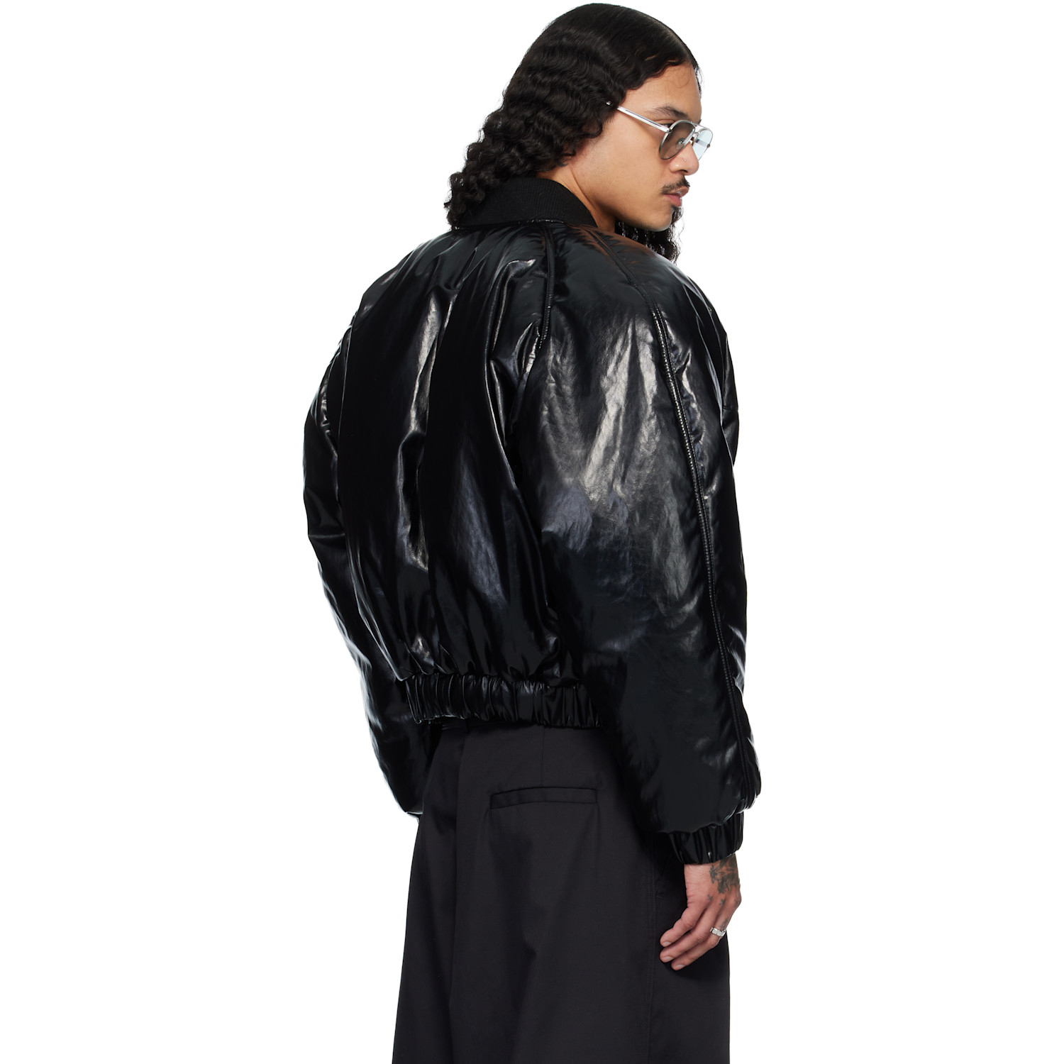  Lu'u Dan Black Riot Faux-leather Bomber Jacket 