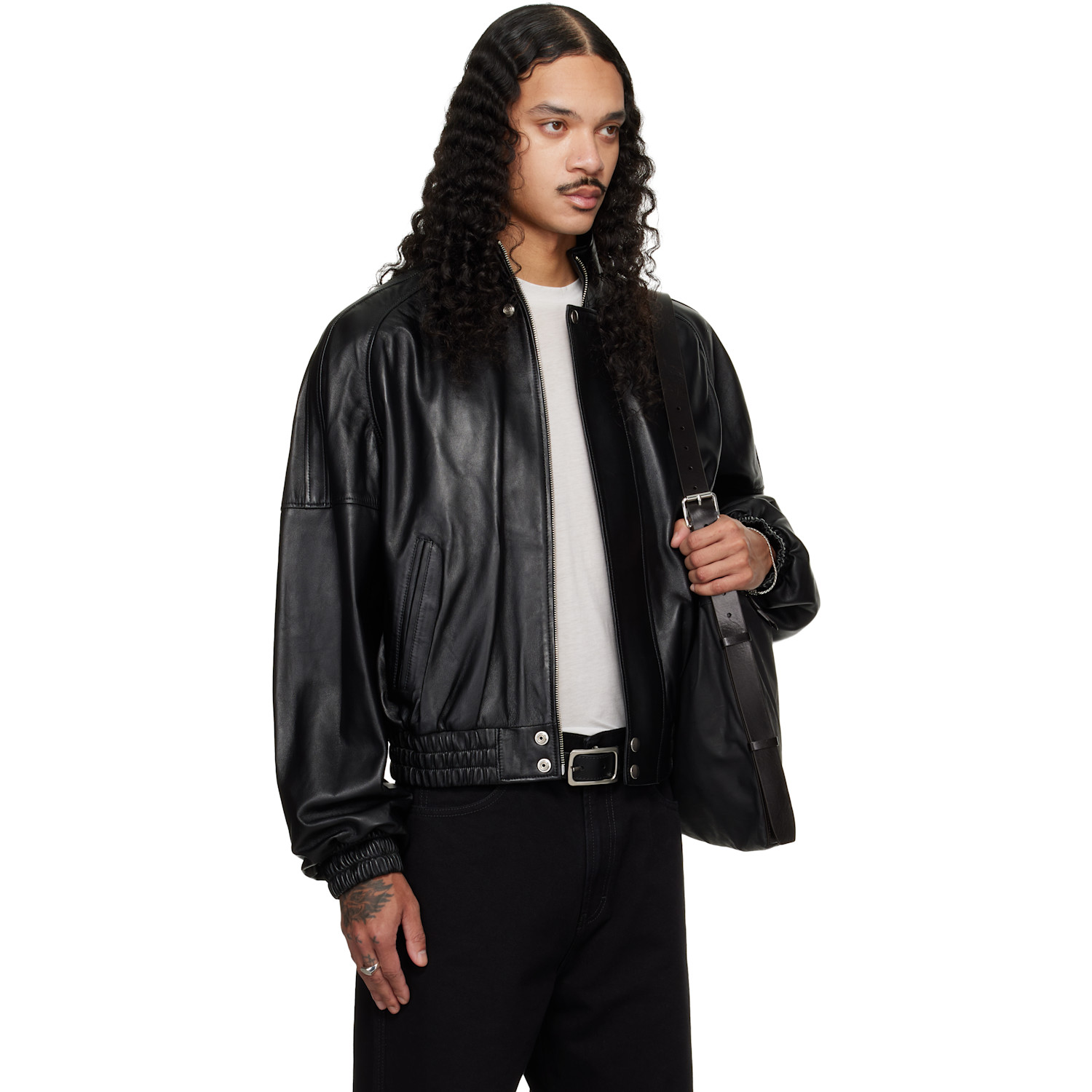  Lu'u Dan Black Blouson Leather Jacket 