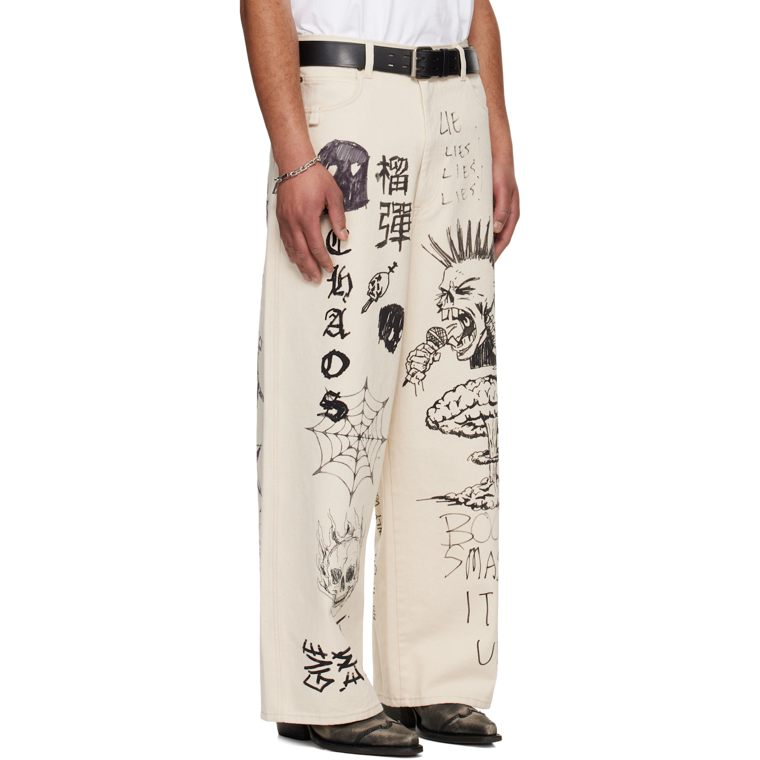  Lu'u Dan Off-white Blue Collar Jeans 