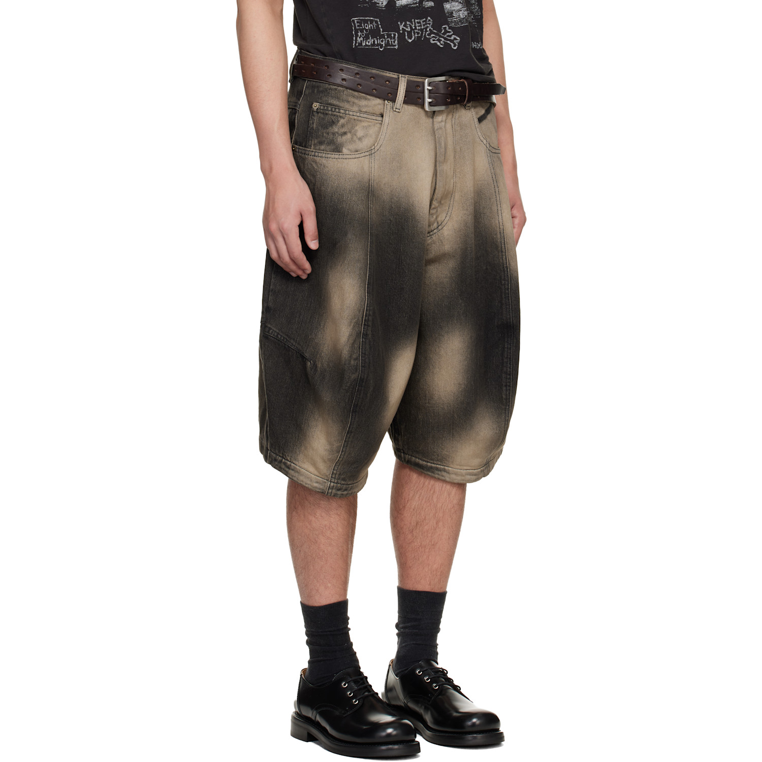  Lu'u Dan Gray Puffa Denim Shorts 