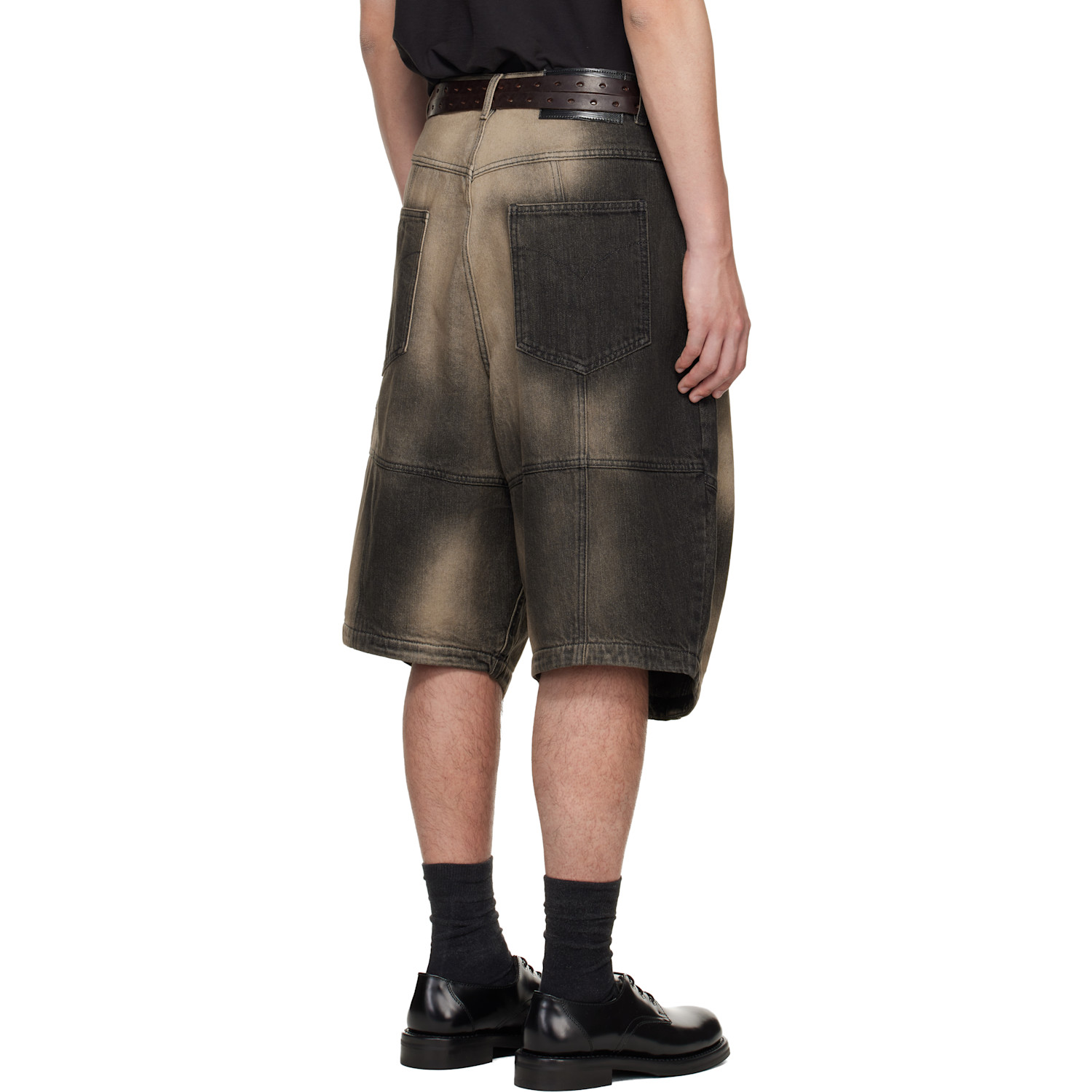  Lu'u Dan Gray Puffa Denim Shorts 