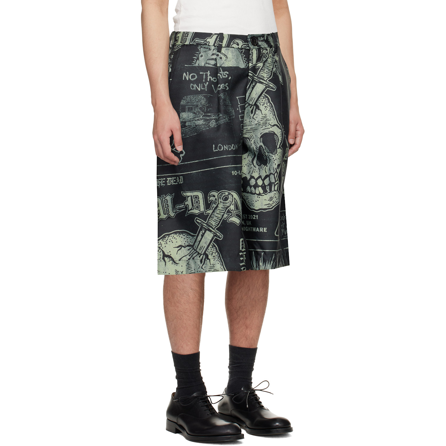  Lu'u Dan Black Wide Leg Shorts 