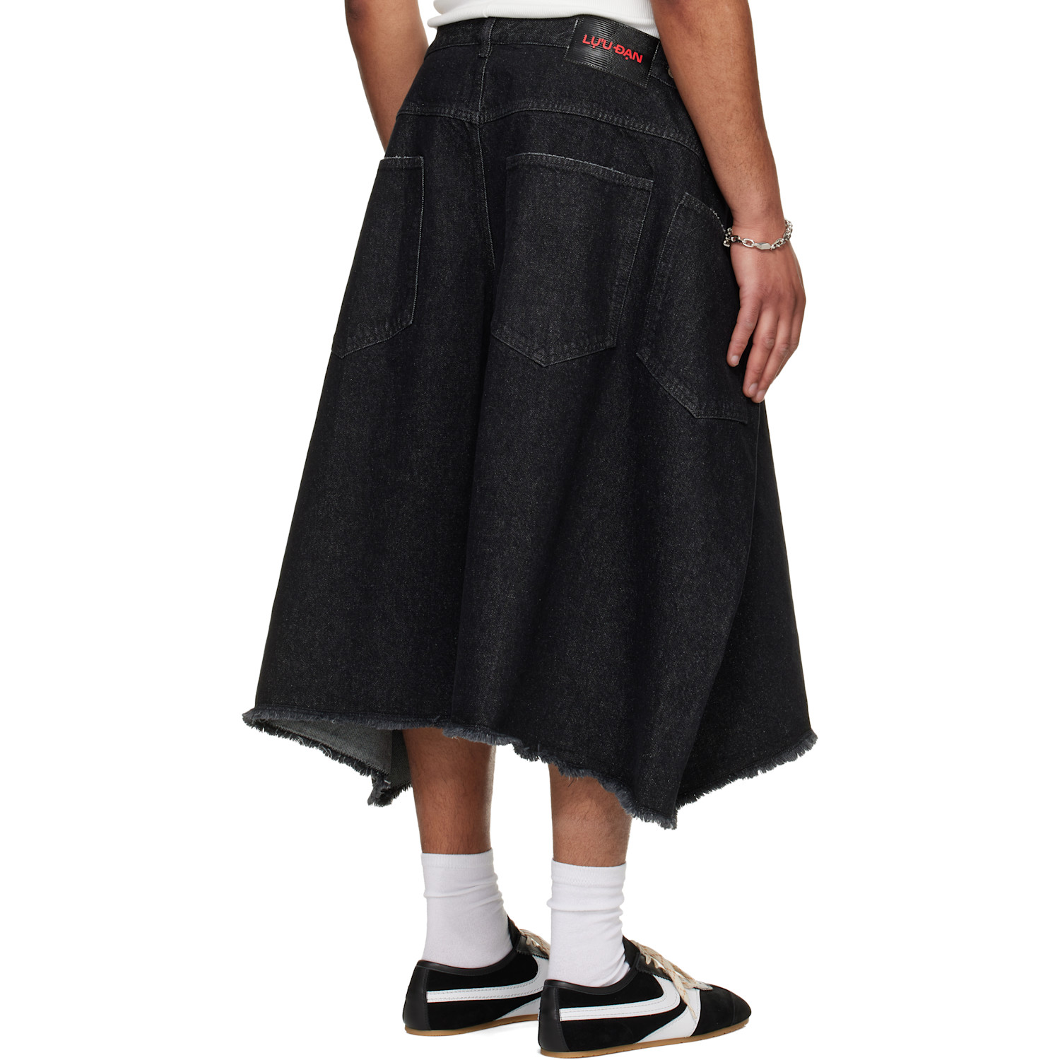  Lu'u Dan Black Denim Maxi Shorts 