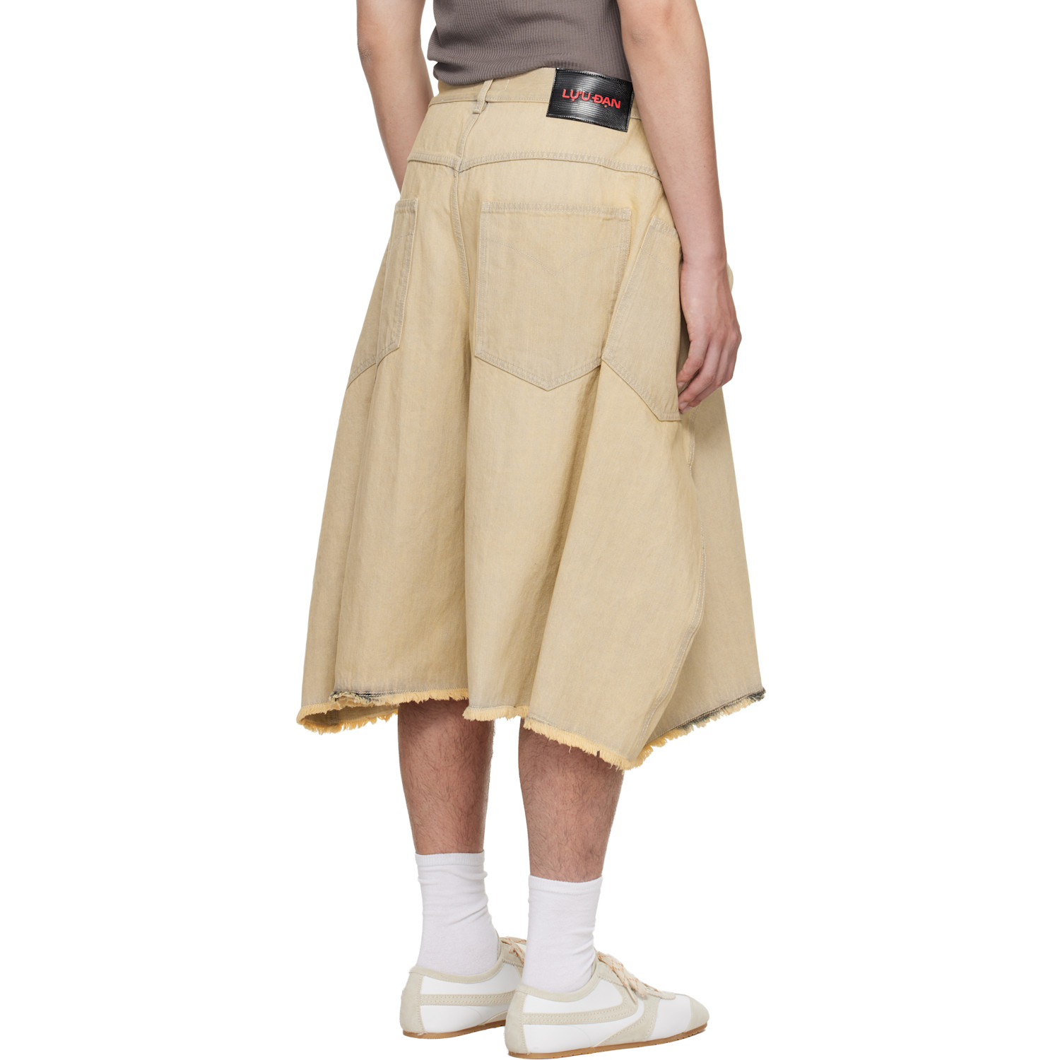  Lu'u Dan Off-white Maxi Denim Shorts 