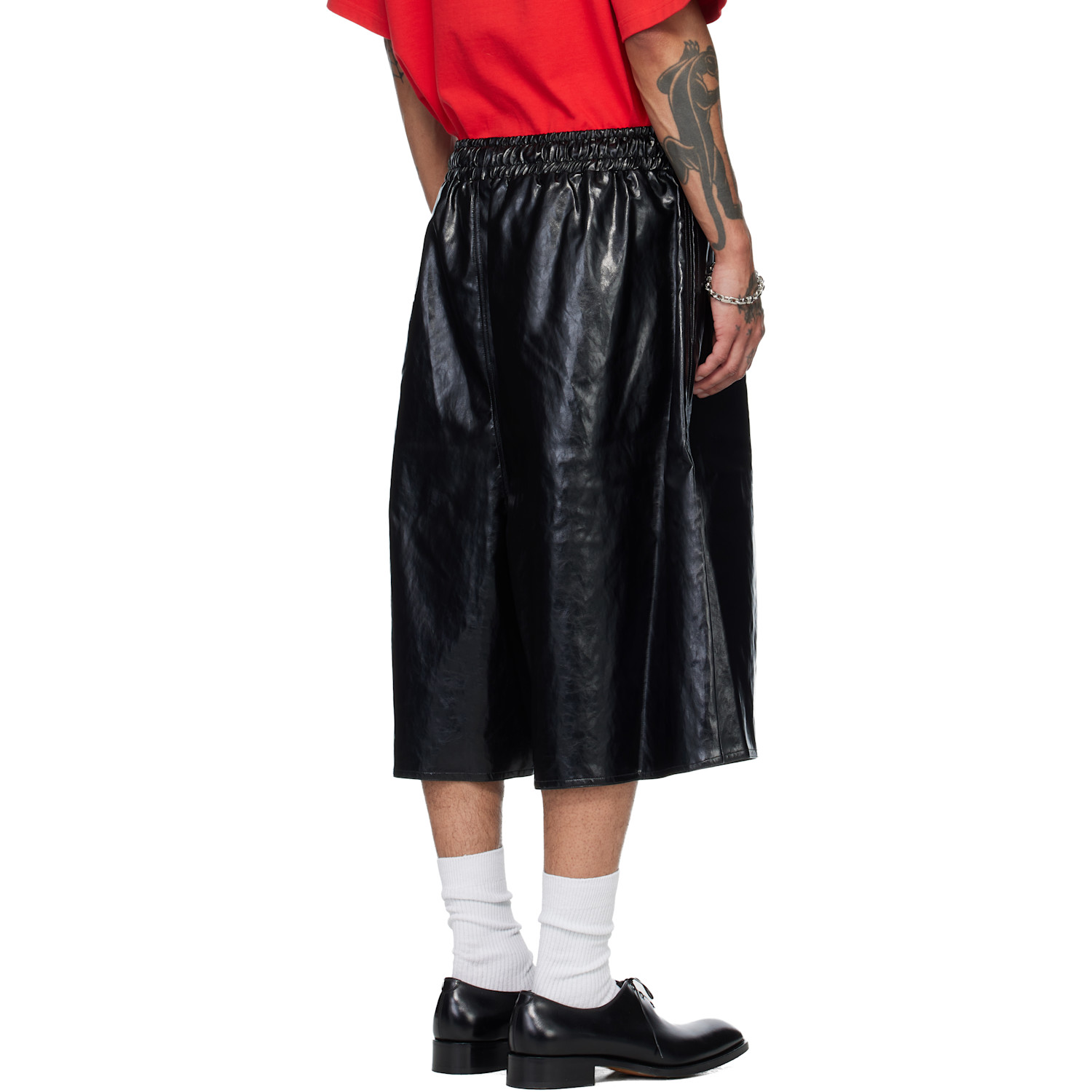  Lu'u Dan Black Bball Faux-leather Shorts 