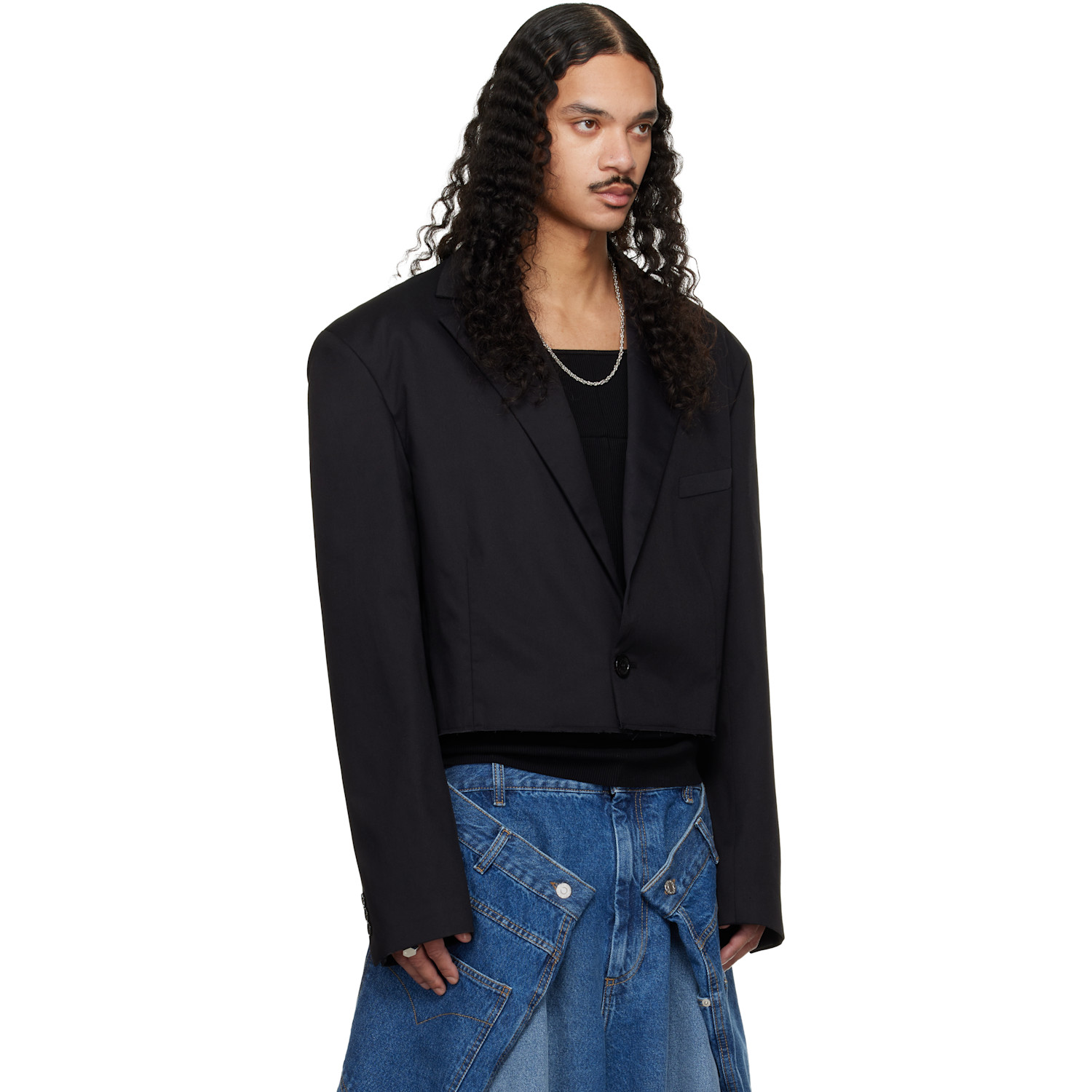  Lu'u Dan Black Slashed Blazer 