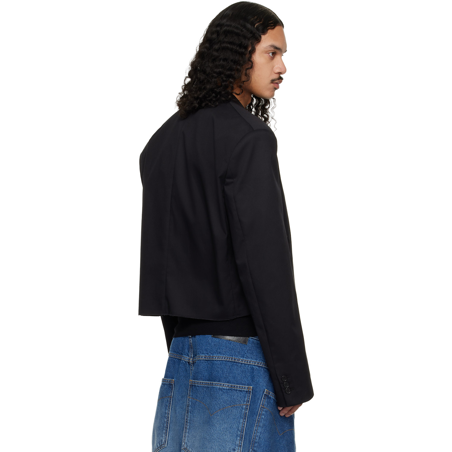  Lu'u Dan Black Slashed Blazer 