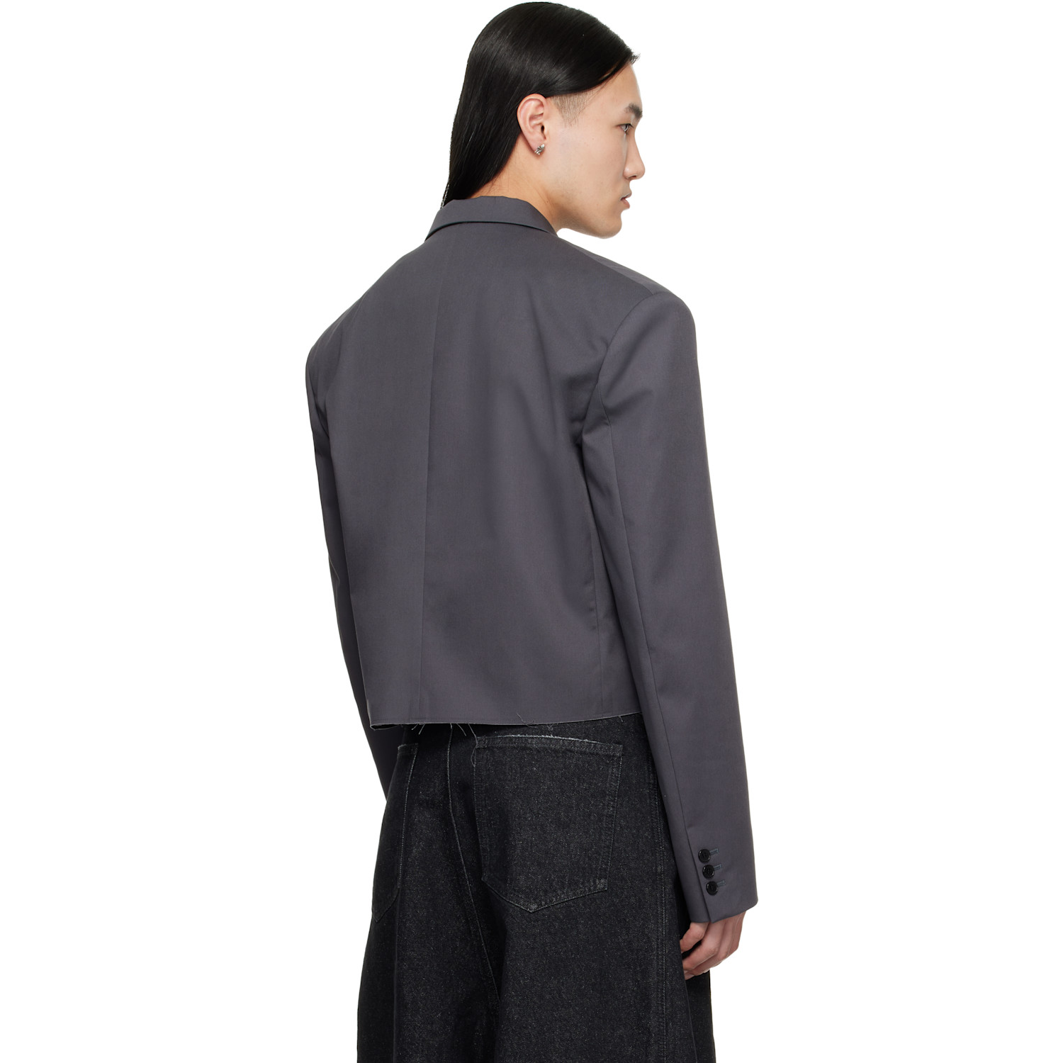  Lu'u Dan Gray Slashed Blazer 