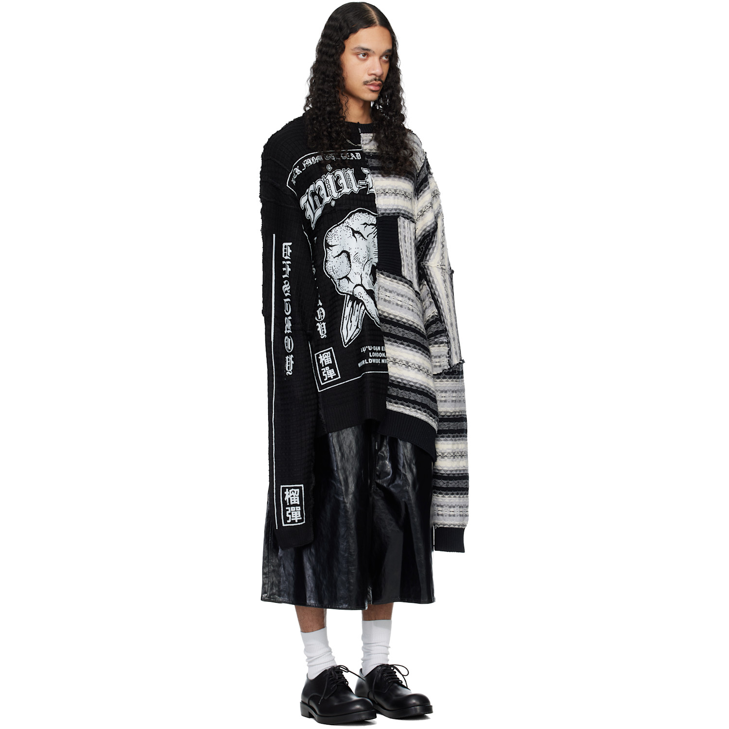 Lu'u Dan Black & Gray Down Cycled Sweater 