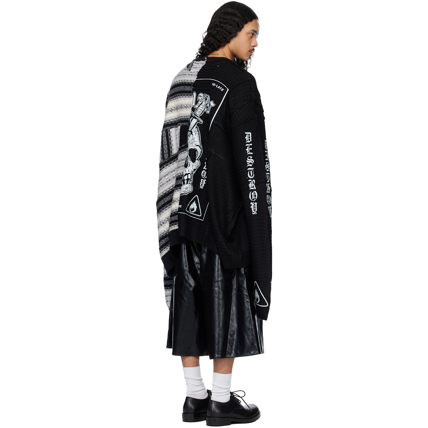  Lu'u Dan Black & Gray Down Cycled Sweater 