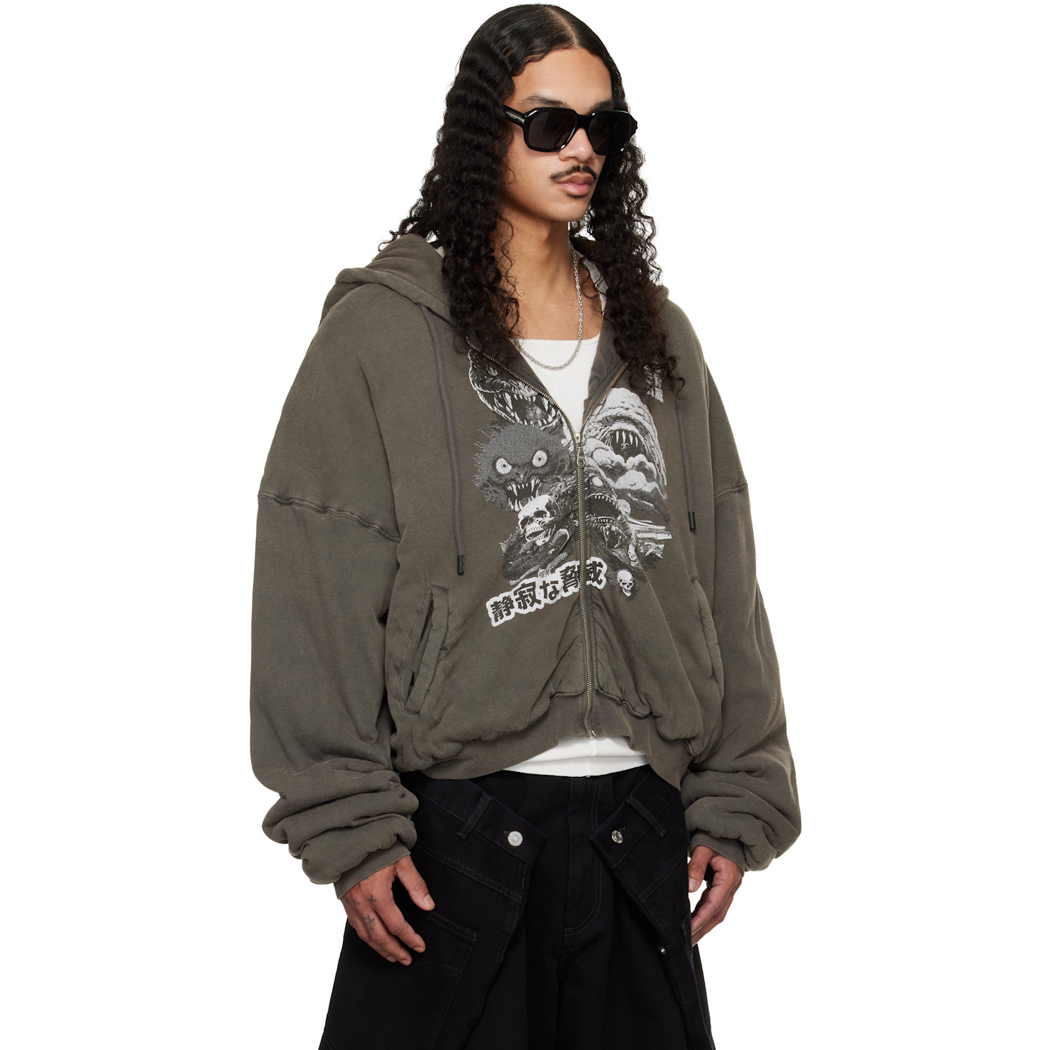  Lu'u Dan Gray Wadded Hoodie 