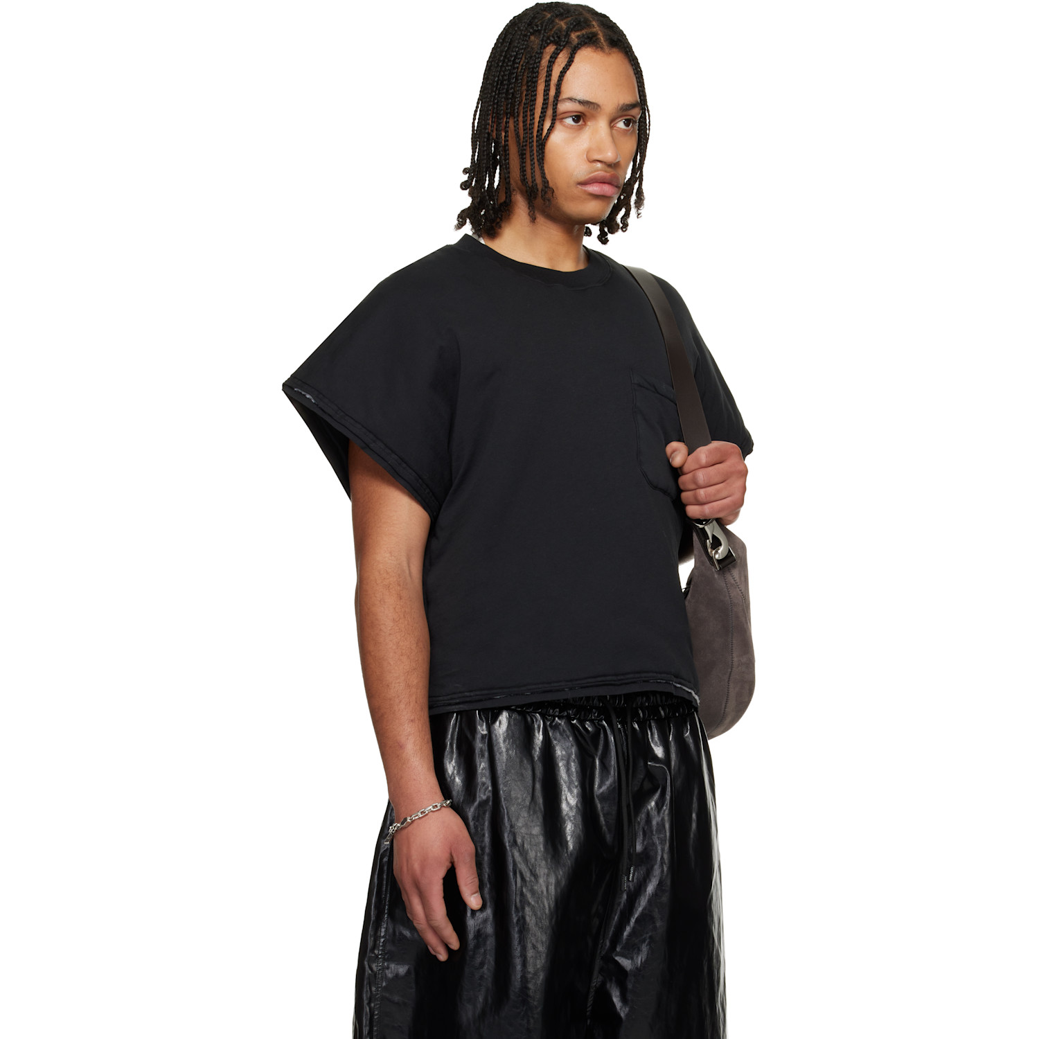  Lu'u Dan Black Wadded Pocket T-shirt 