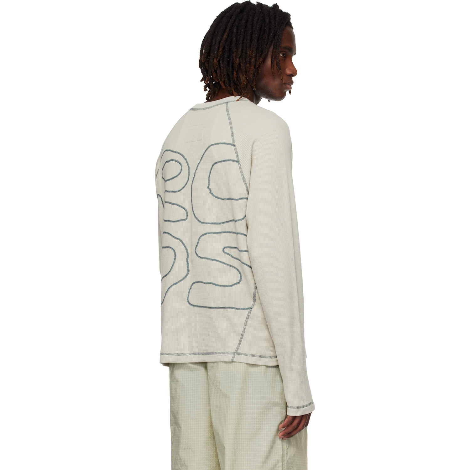  Rcos Beige Stack Logo Waffleknit Longsleeve T-shirt 