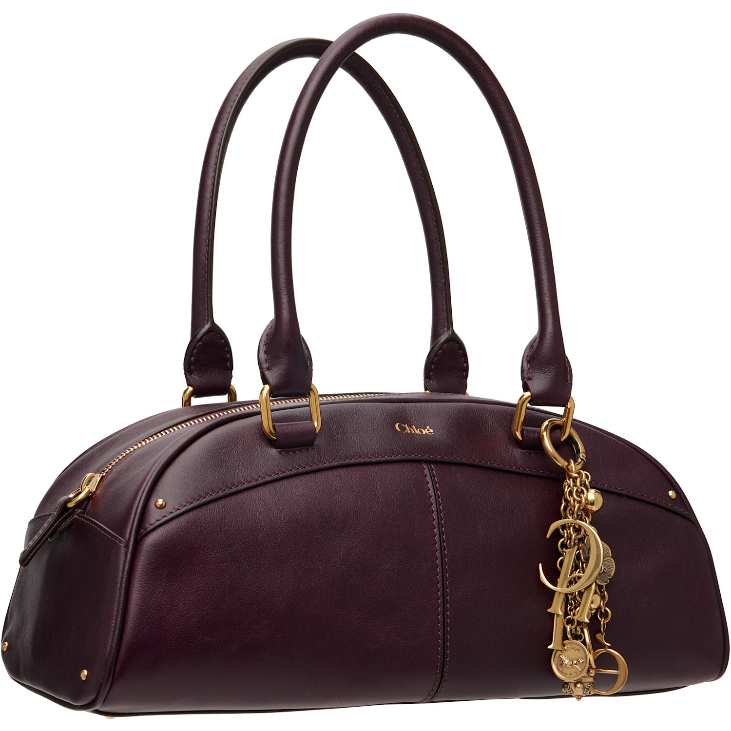  Chloé Burgundy Soft Leather Chloé Bowling Bag 