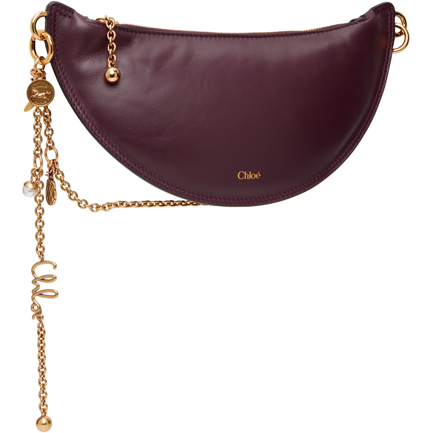  Chloé Burgundy Soft Leather Mini 'chloé Icons' Shoulder Bag 