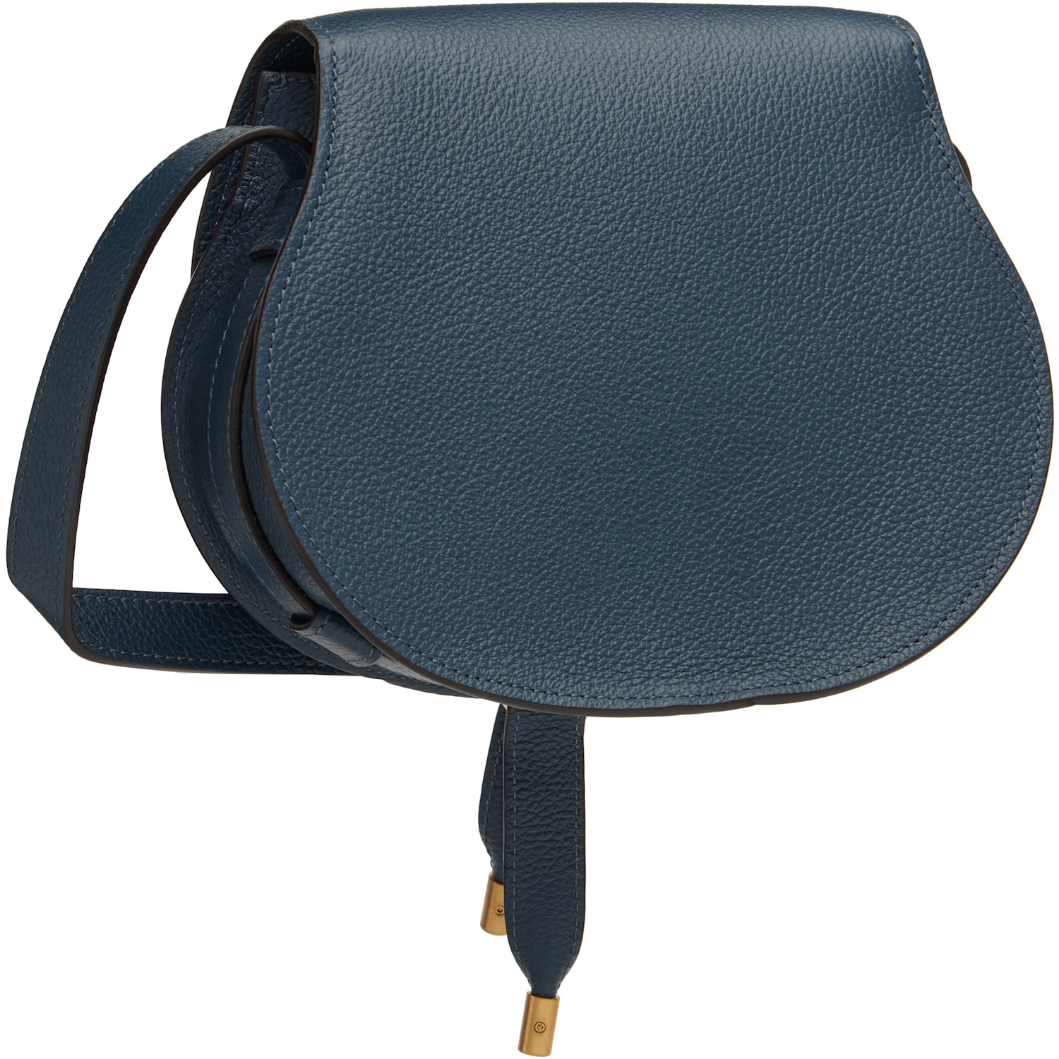  Chloé Navy Grained Leather Small Marcie Saddle Bag 