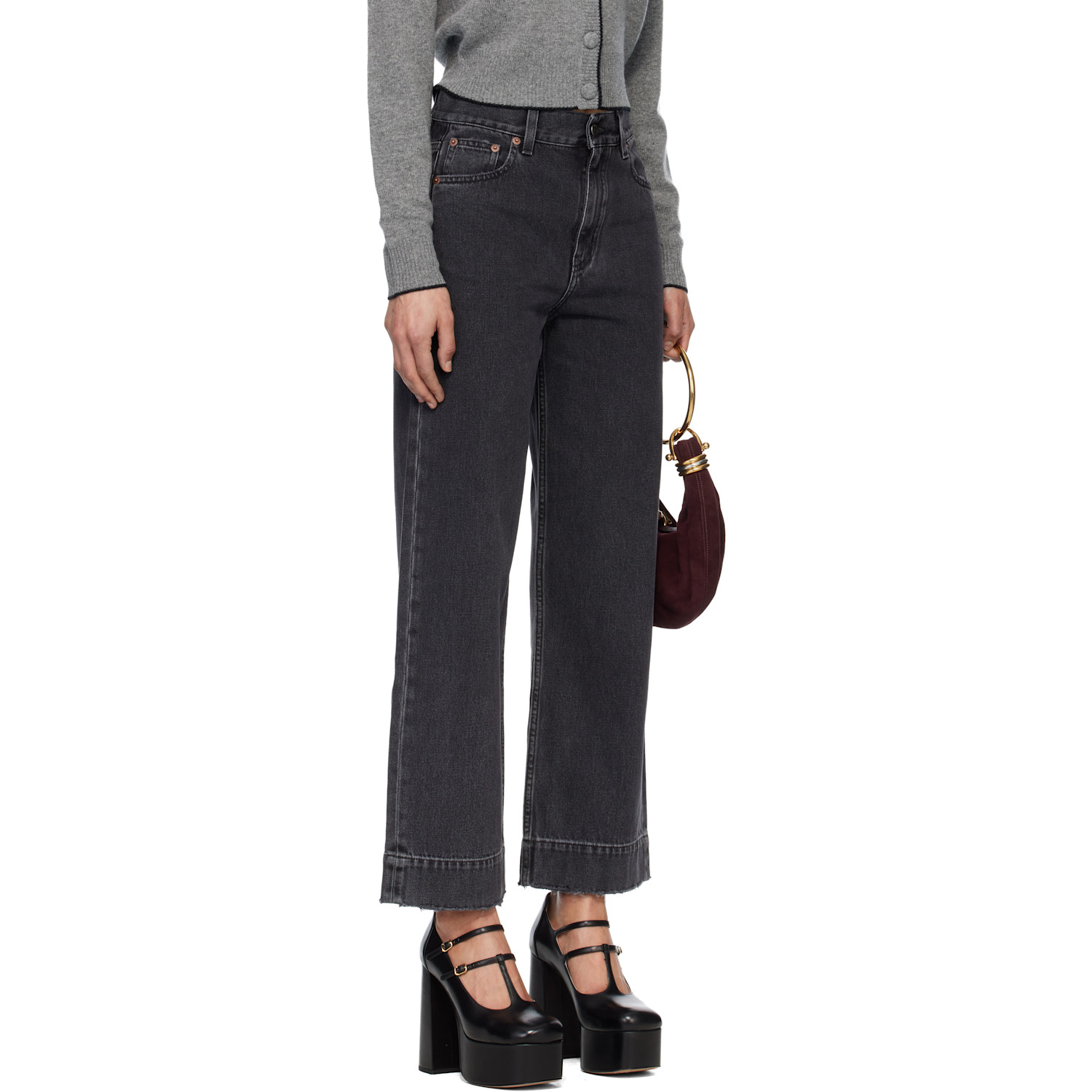  Chloé Black High-rise Cropped Jeans 