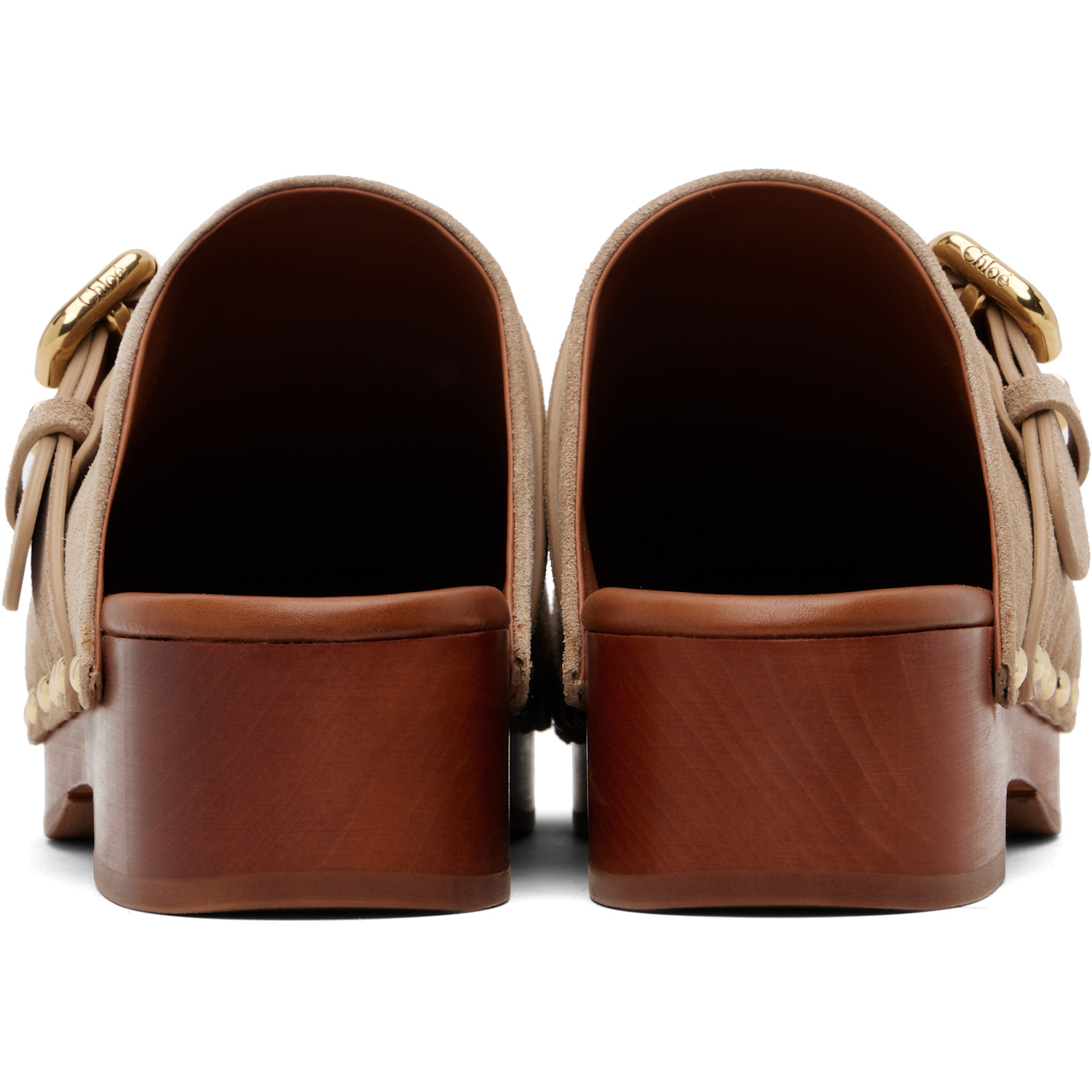  Chloé Taupe Jeannette Clogs 