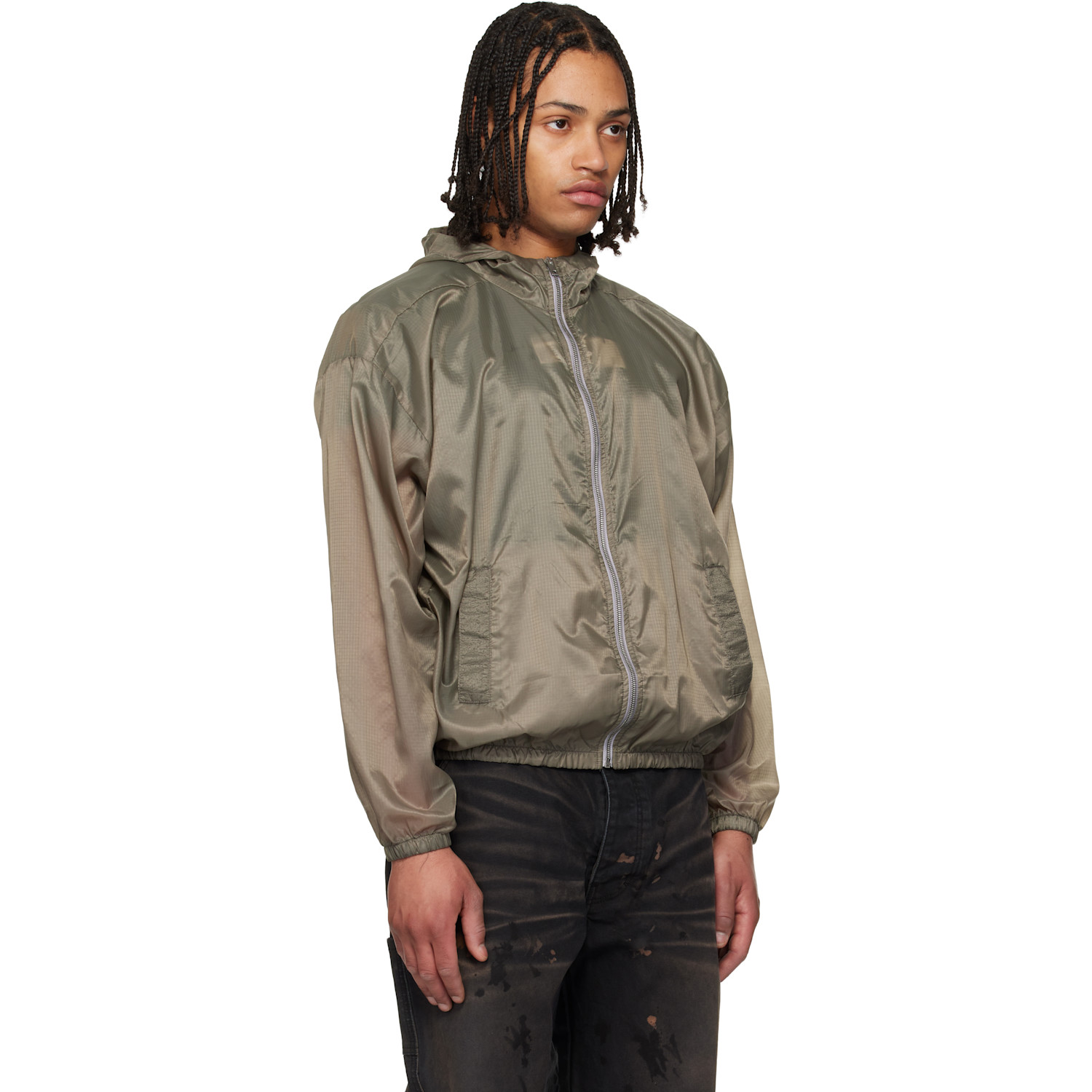  Alexander Digenova Khaki Taped Seam Rain Jacket 
