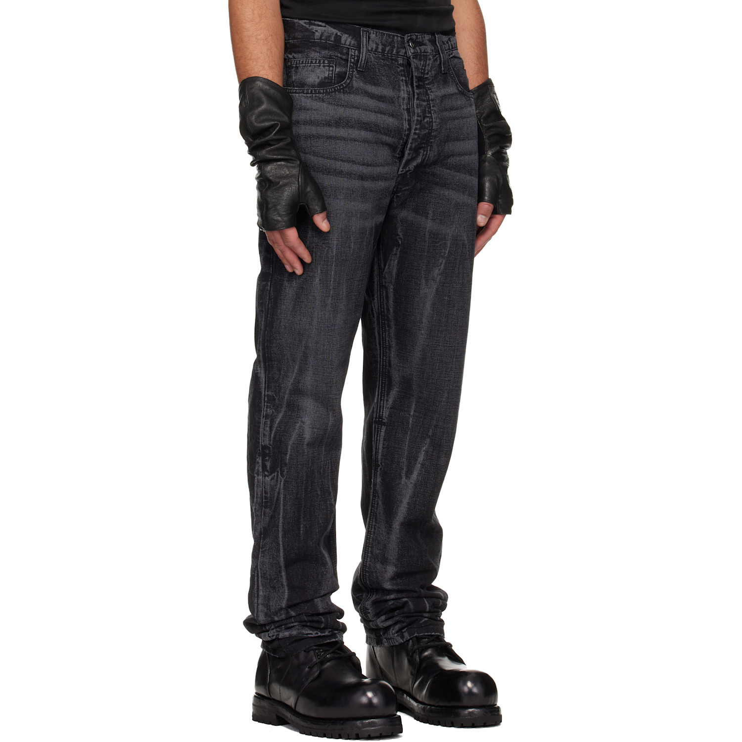  Alexander Digenova Black Classic Straight Leg Jeans 