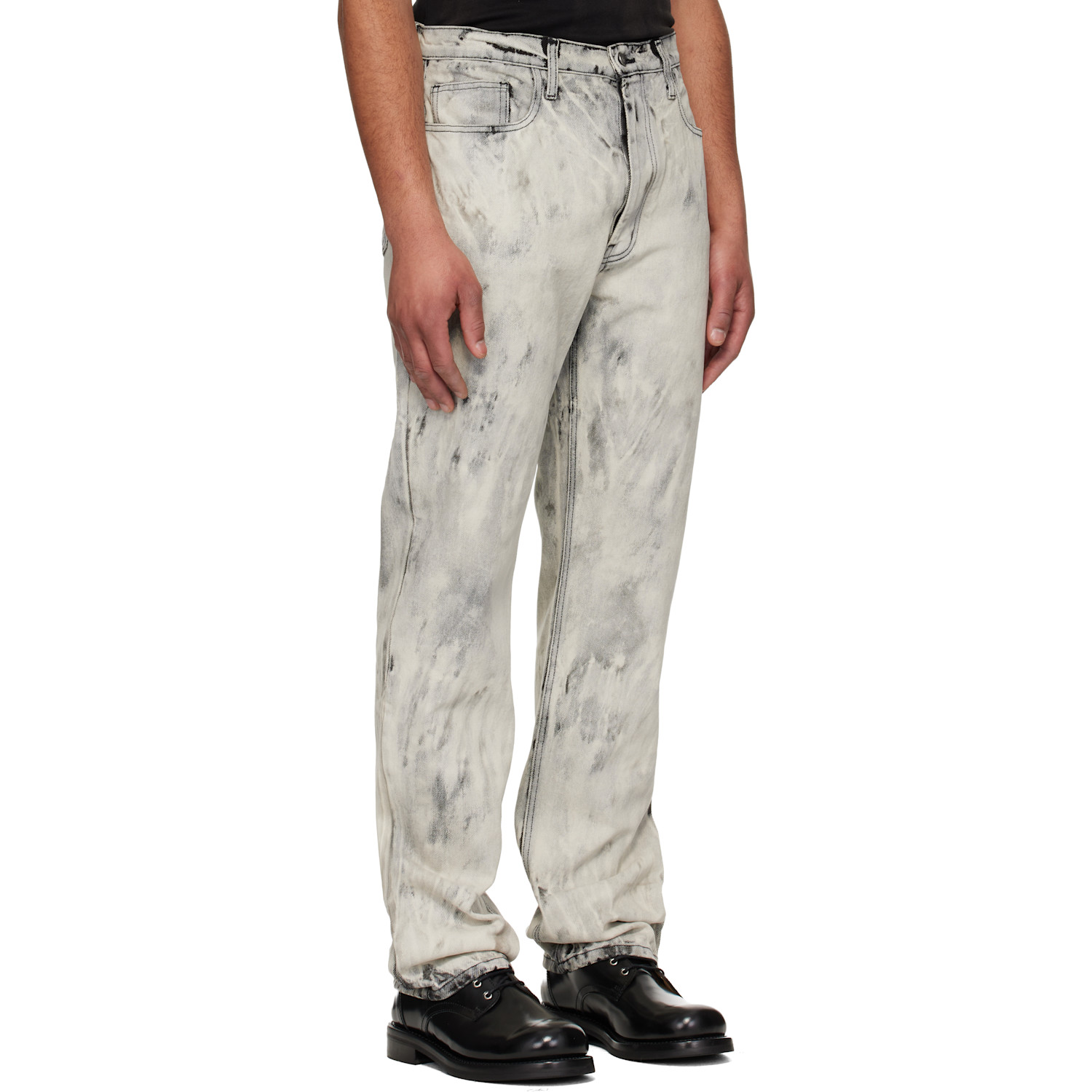  Alexander Digenova Gray Bleach Straight Leg Jeans 