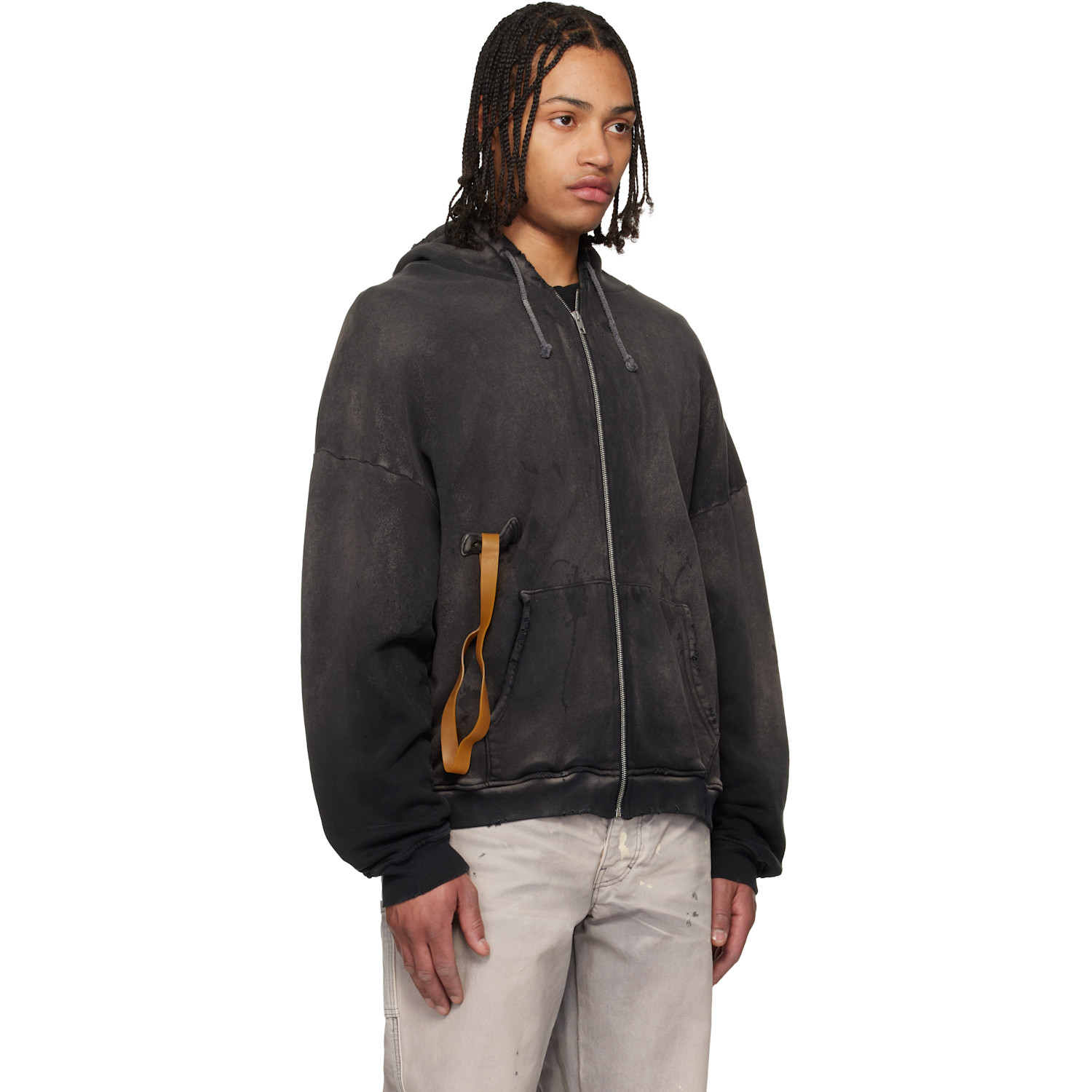  Alexander Digenova Black Rubber Band Hoodie 