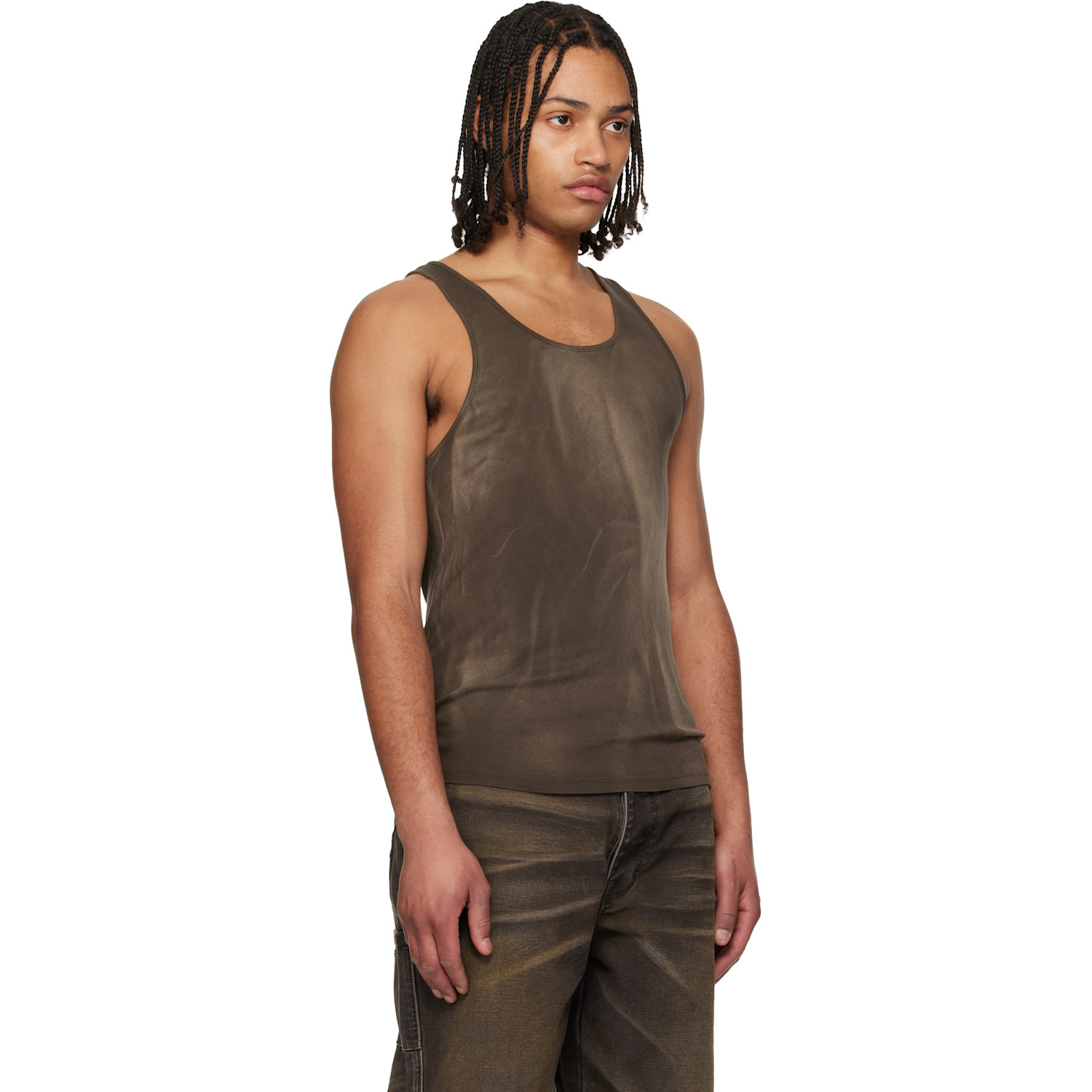  Alexander Digenova Brown Faded Tank Top 