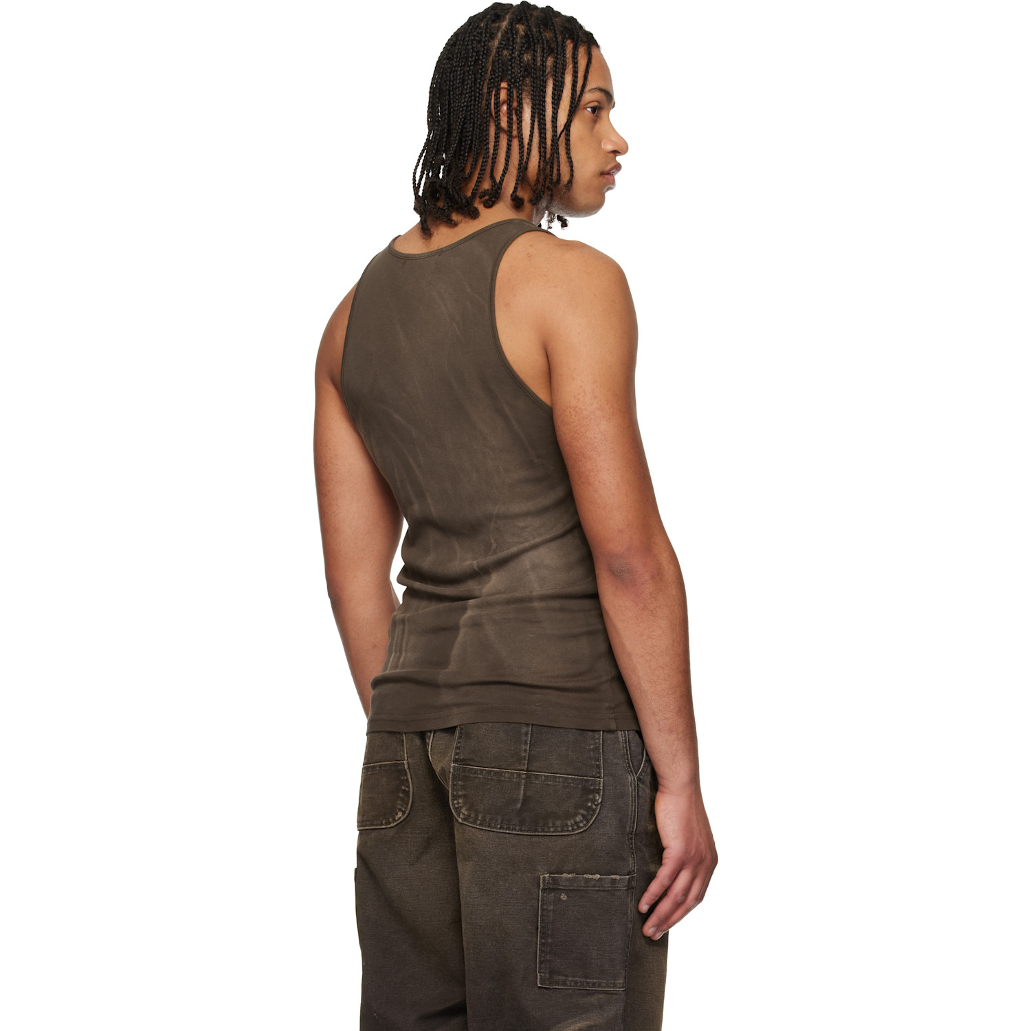  Alexander Digenova Brown Faded Tank Top 