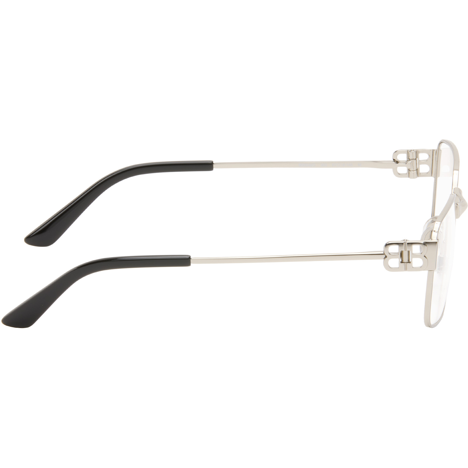  Balenciaga Silver Mercury Squared Metal Glasses 