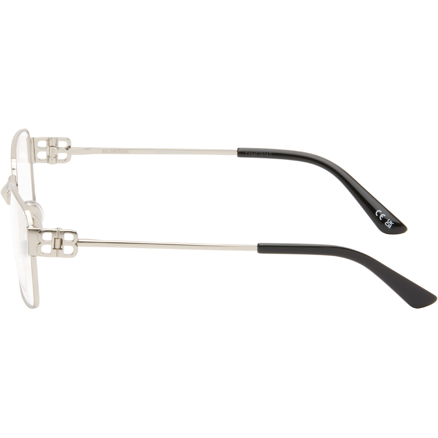  Balenciaga Silver Mercury Squared Metal Glasses 