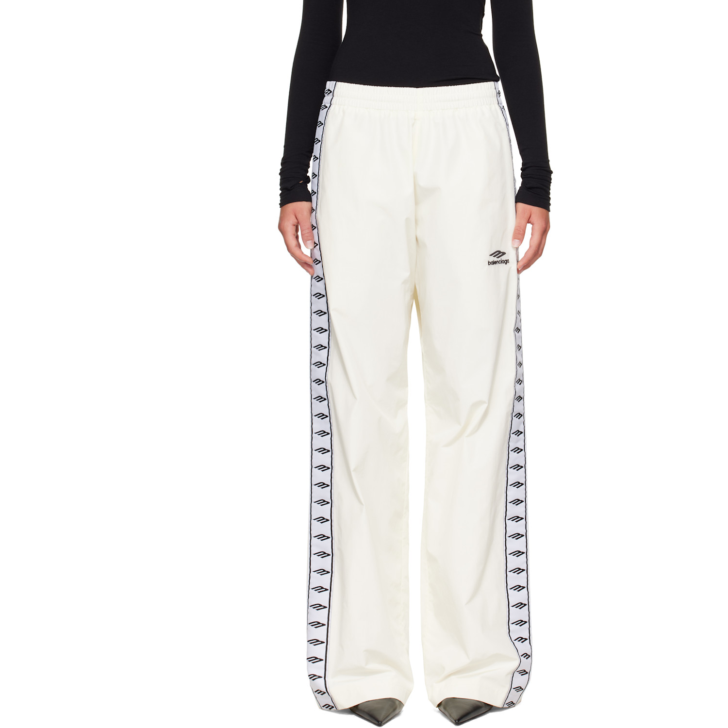 Balenciaga Off-White Techno Cotton Poplin Track Pants