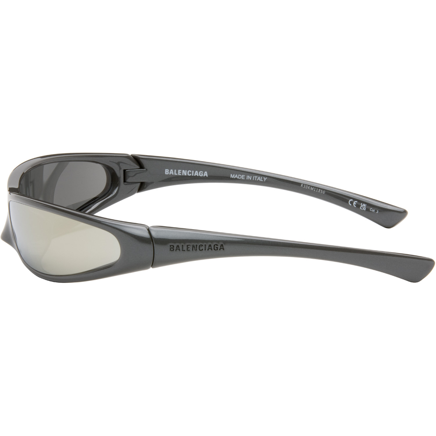  Balenciaga Gray Mirrored Sunglasses 