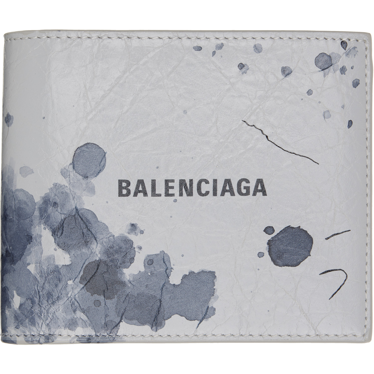 Balenciaga Gray Cash Square Folded Coin Wallet