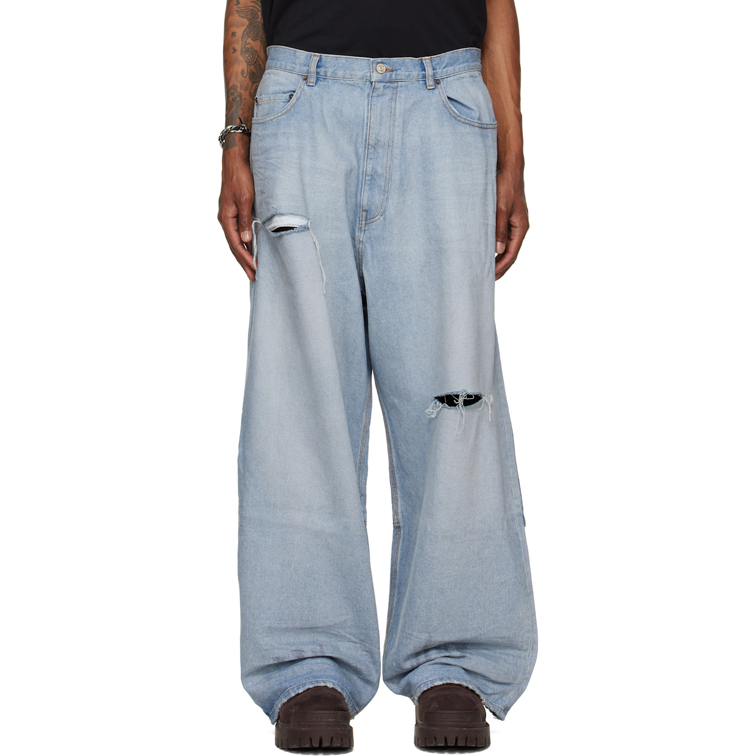Balenciaga Blue Minimal Baggy Jeans