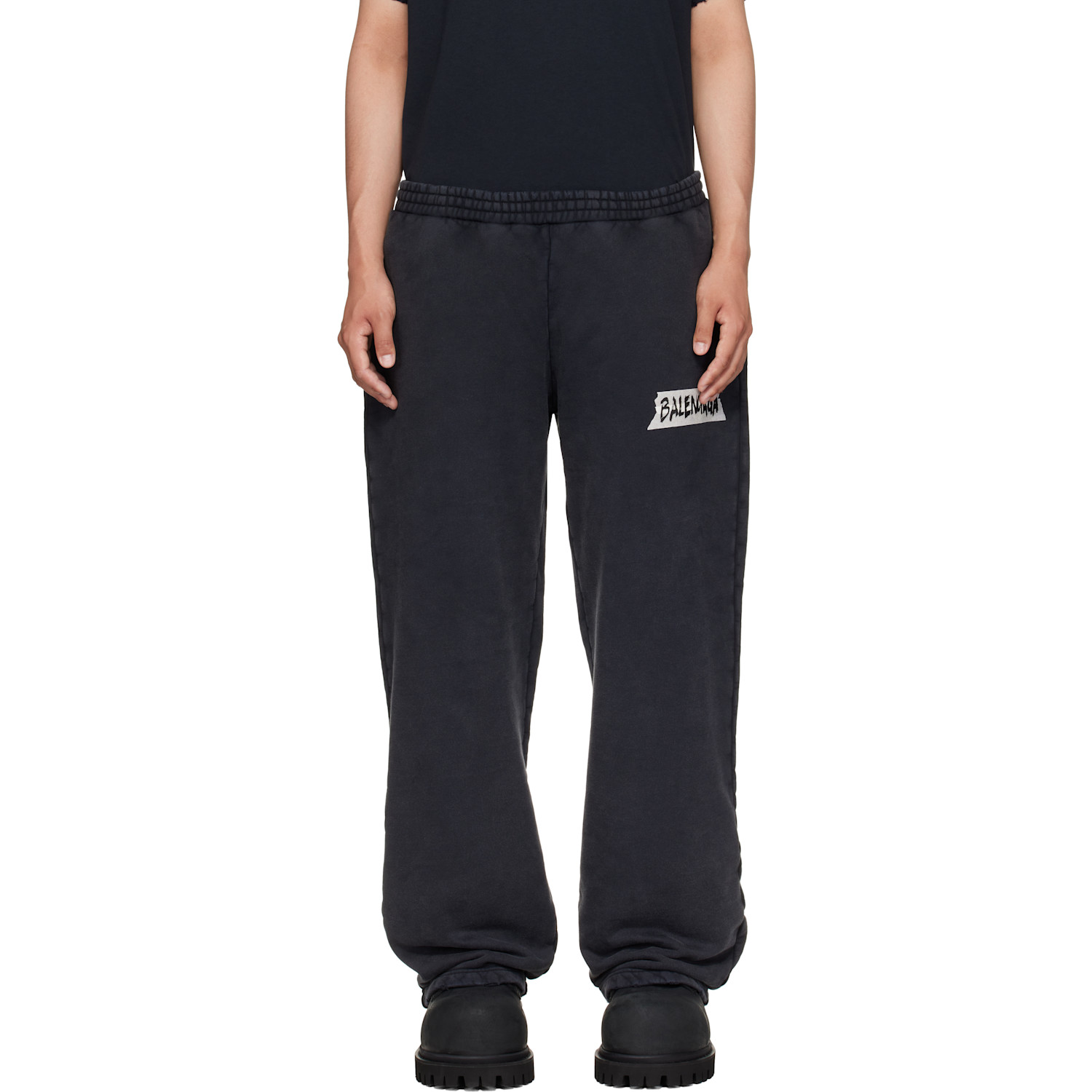 Balenciaga Black Masking Tape Baggy Sweatpants